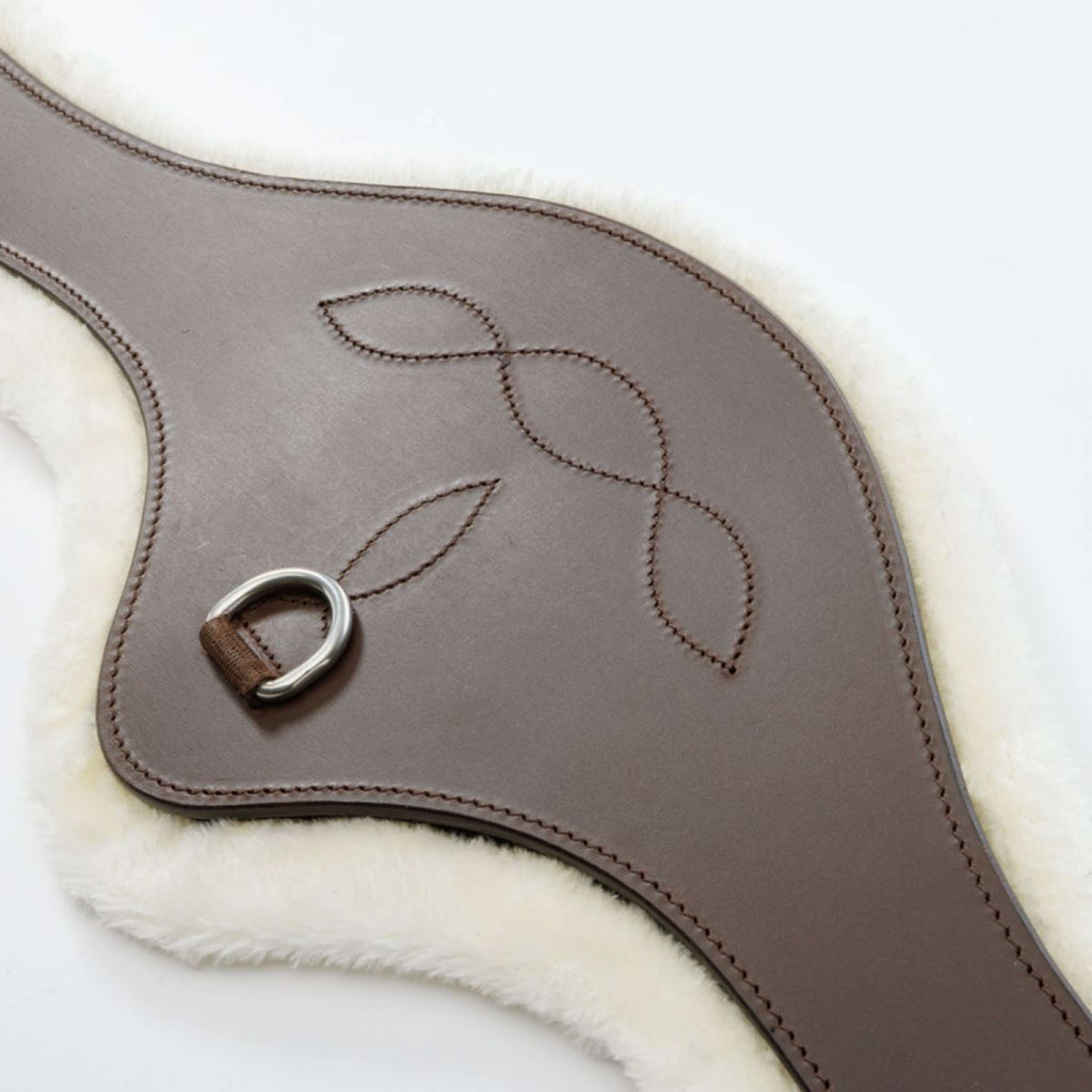 Kavalkade General Purpose Girth Casper Oiled Leather Faux Fur with Elastic Brown/Natural