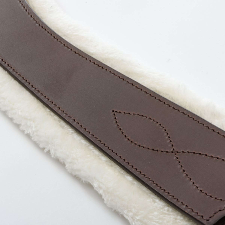 Kavalkade General Purpose Girth Casper Oiled Leather Faux Fur with Elastic Brown/Natural