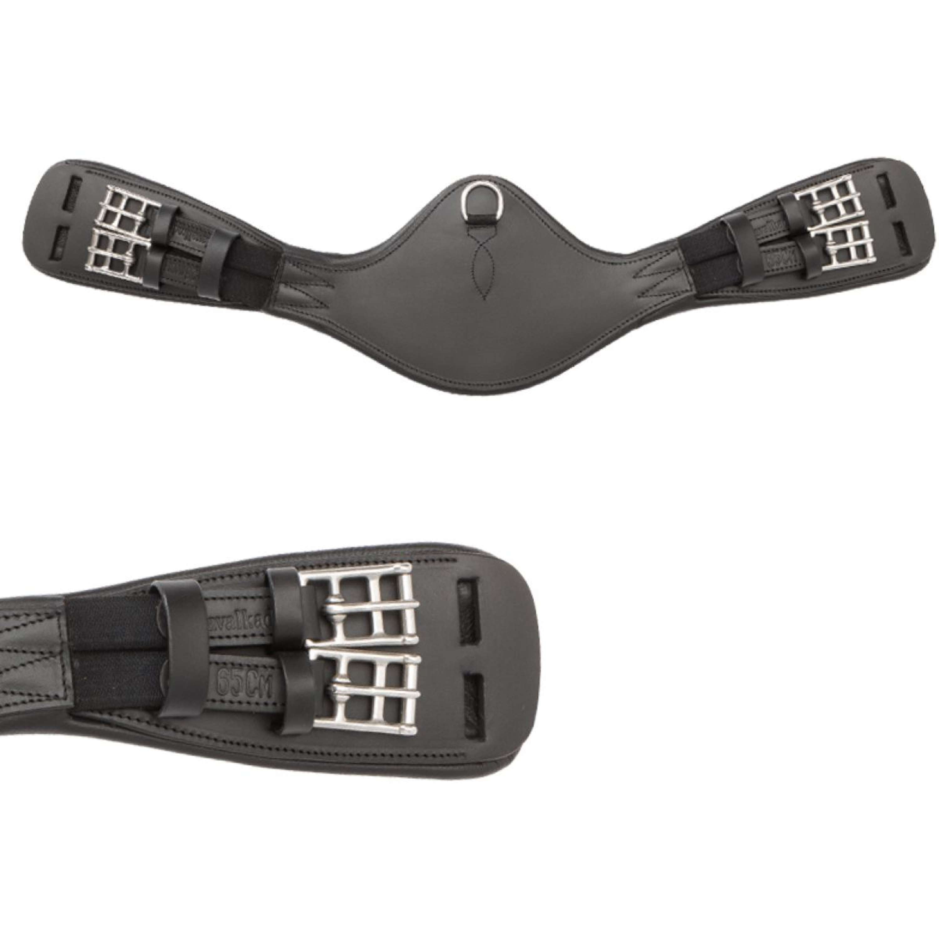 Kavalkade Dressage Girth Casper Oiled Leather with Elastic Black