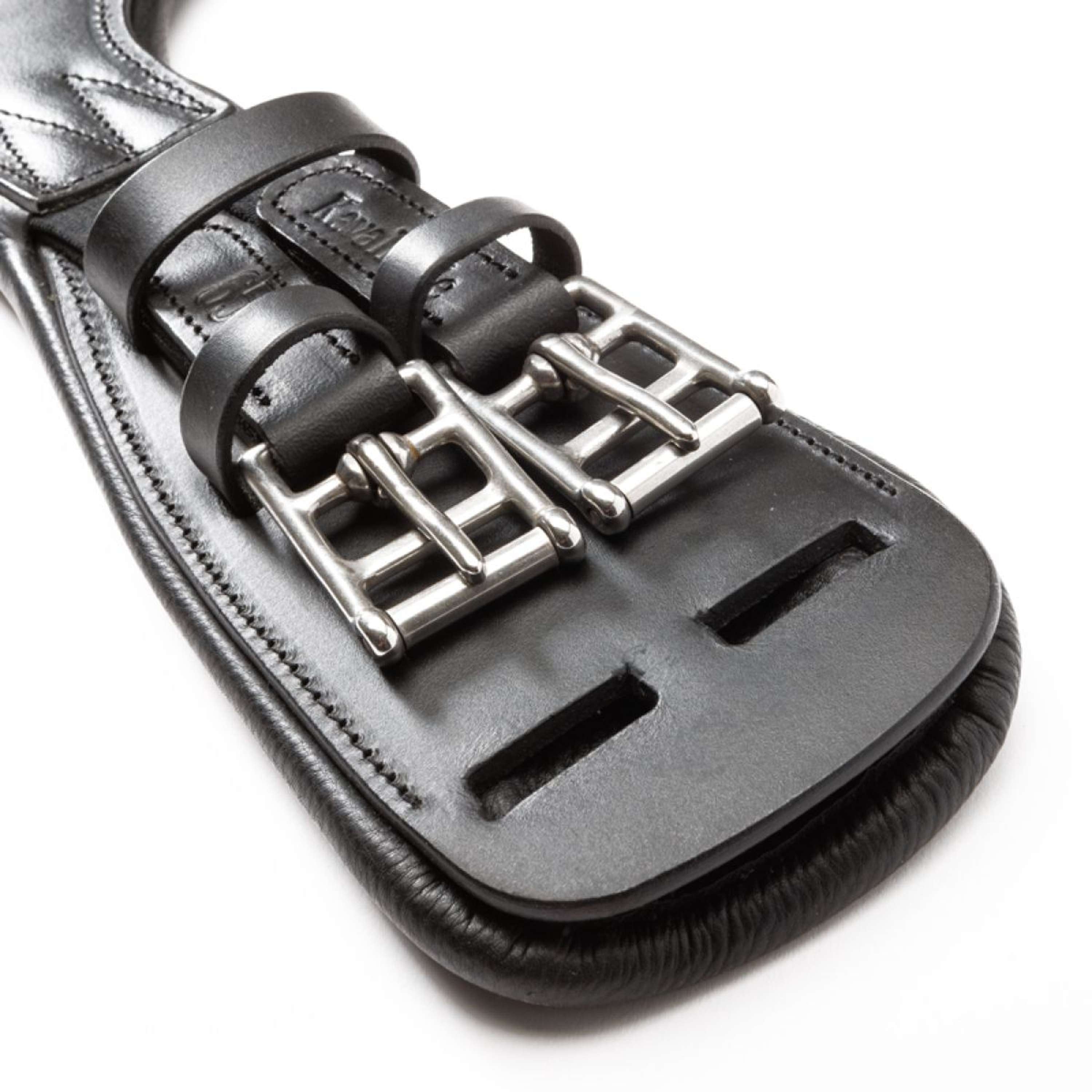 Kavalkade Dressage Girth Casper Oiled Leather with Elastic Black