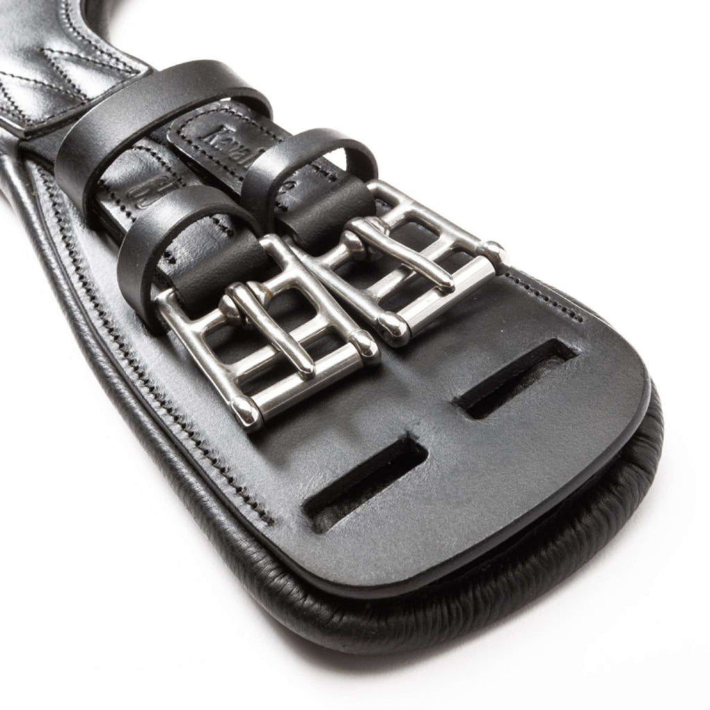 Kavalkade Dressage Girth Casper Oiled Leather with Elastic Black
