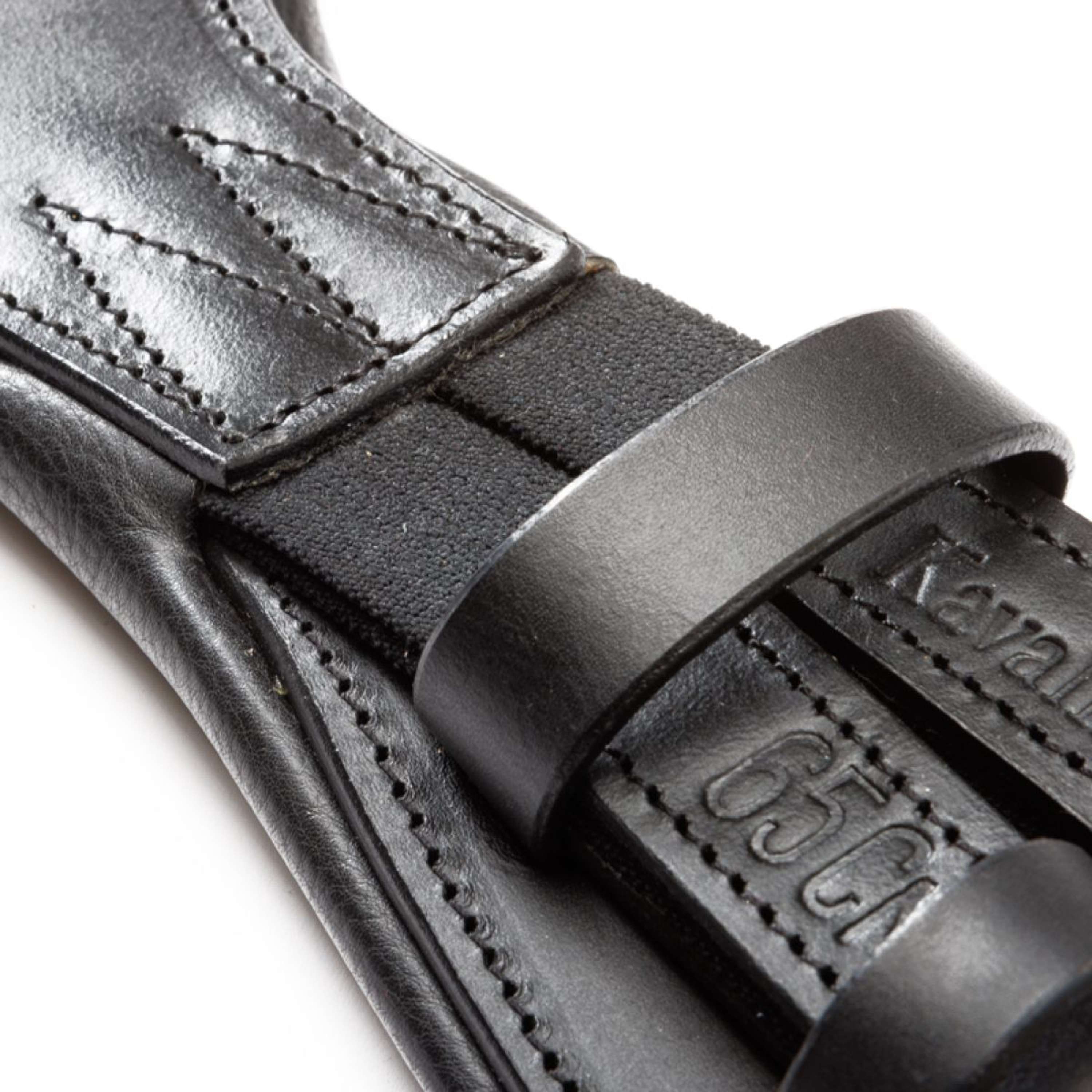 Kavalkade Dressage Girth Casper Oiled Leather with Elastic Black