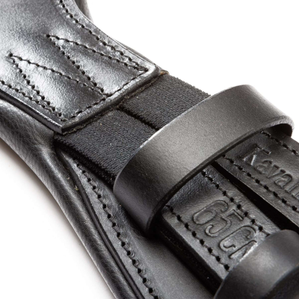 Kavalkade Dressage Girth Casper Oiled Leather with Elastic Black