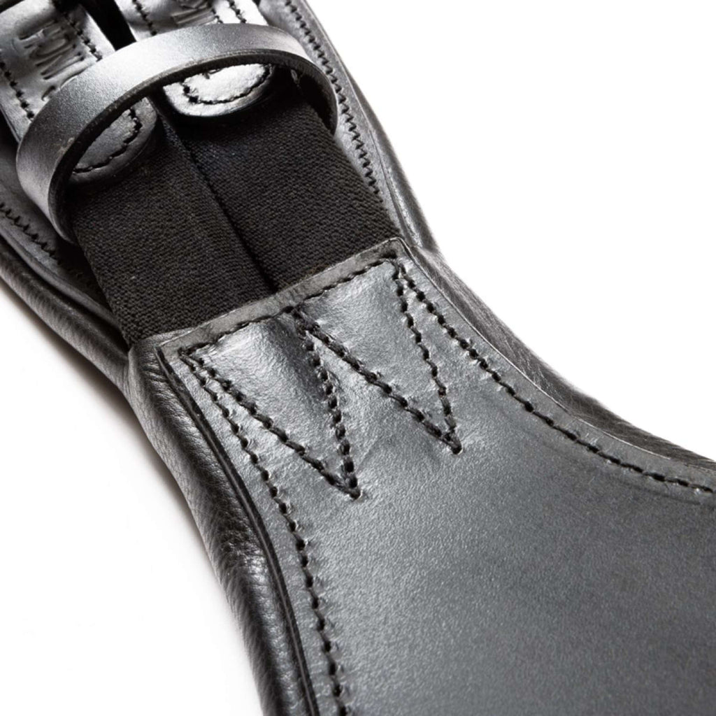 Kavalkade Dressage Girth Casper Oiled Leather with Elastic Black