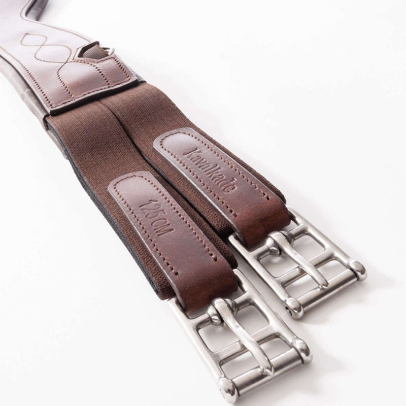 Kavalkade Dressage Girth Atlas Oiled Leather with Elastic Brown