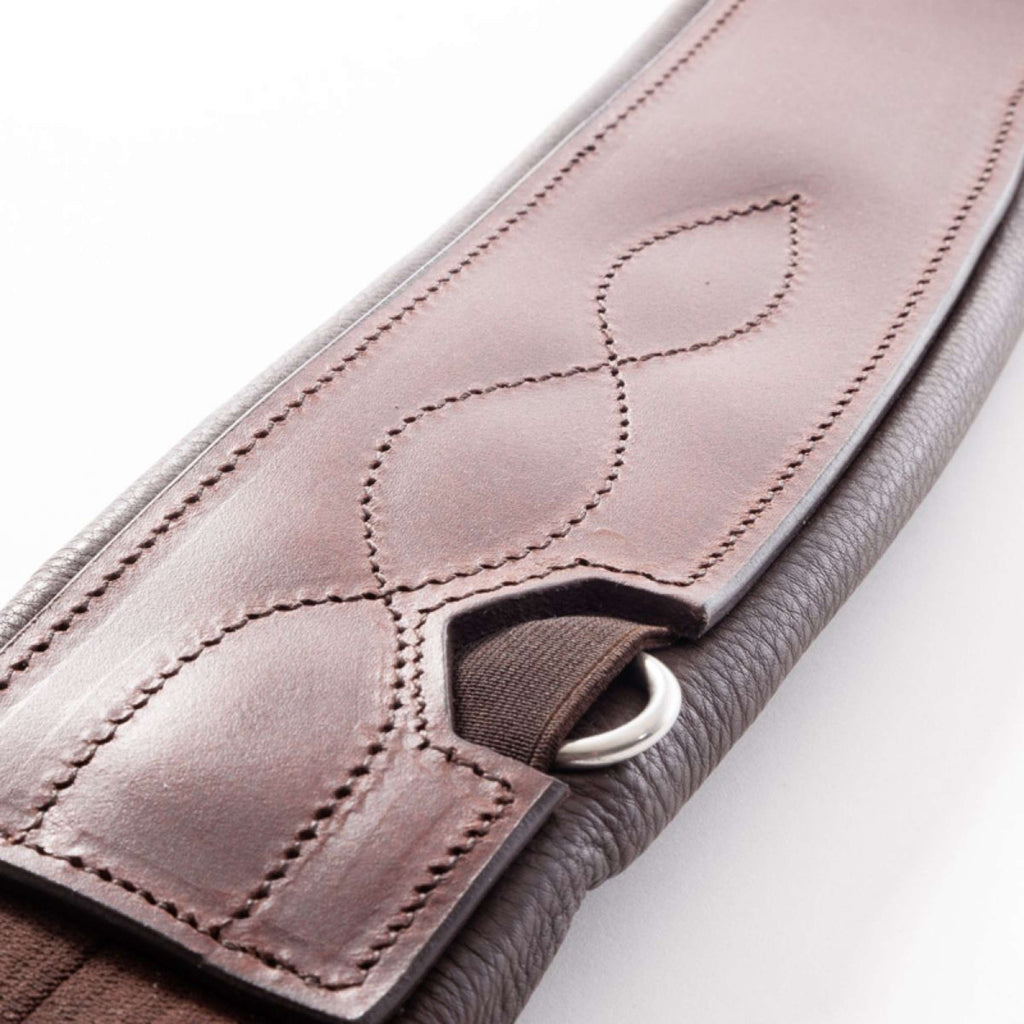 Kavalkade Dressage Girth Atlas Oiled Leather with Elastic Brown