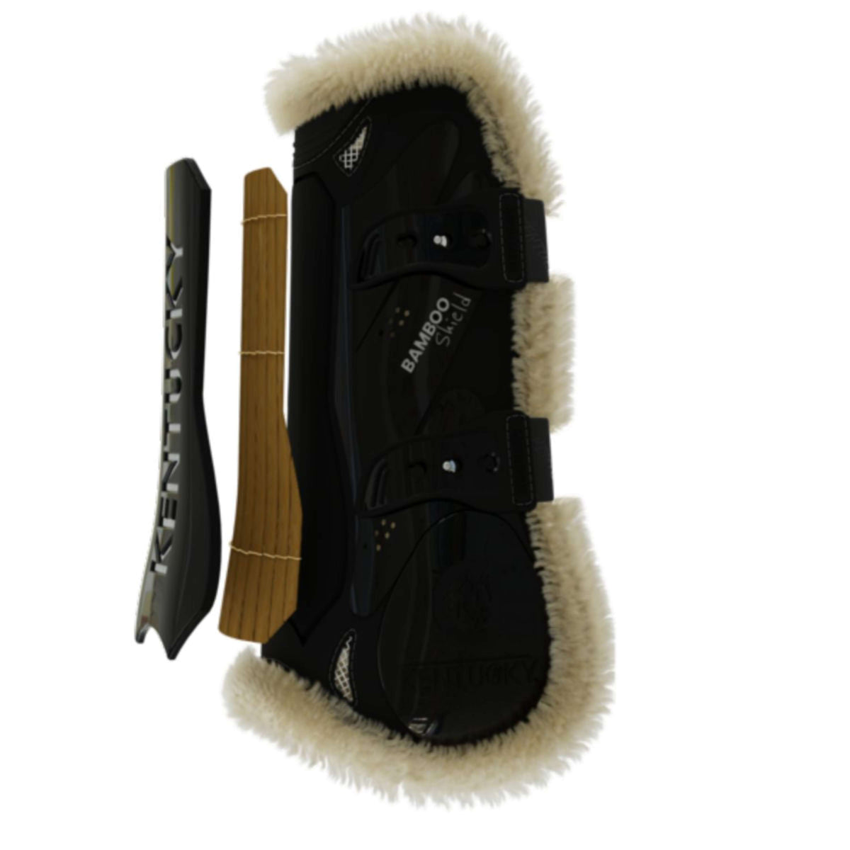 Kentucky Horsewear Tendon Boots Bamboo Elastic Vegan Sheepskin Black