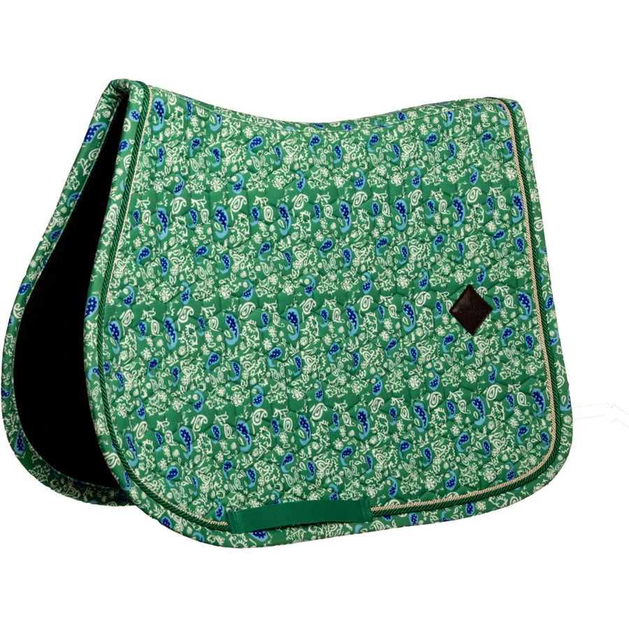 Kentucky Saddlepad Velvet Paisley Garden Jumping green/navy