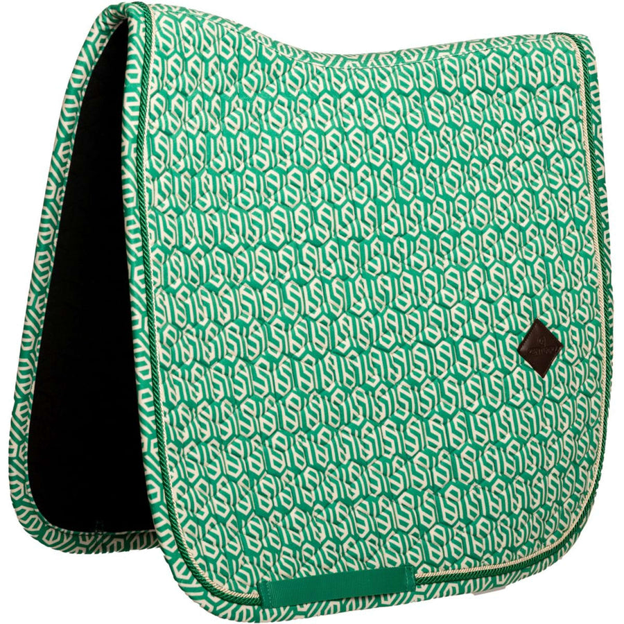 Kentucky Saddlepad Velvet Maze Cipher Dressage White/Green