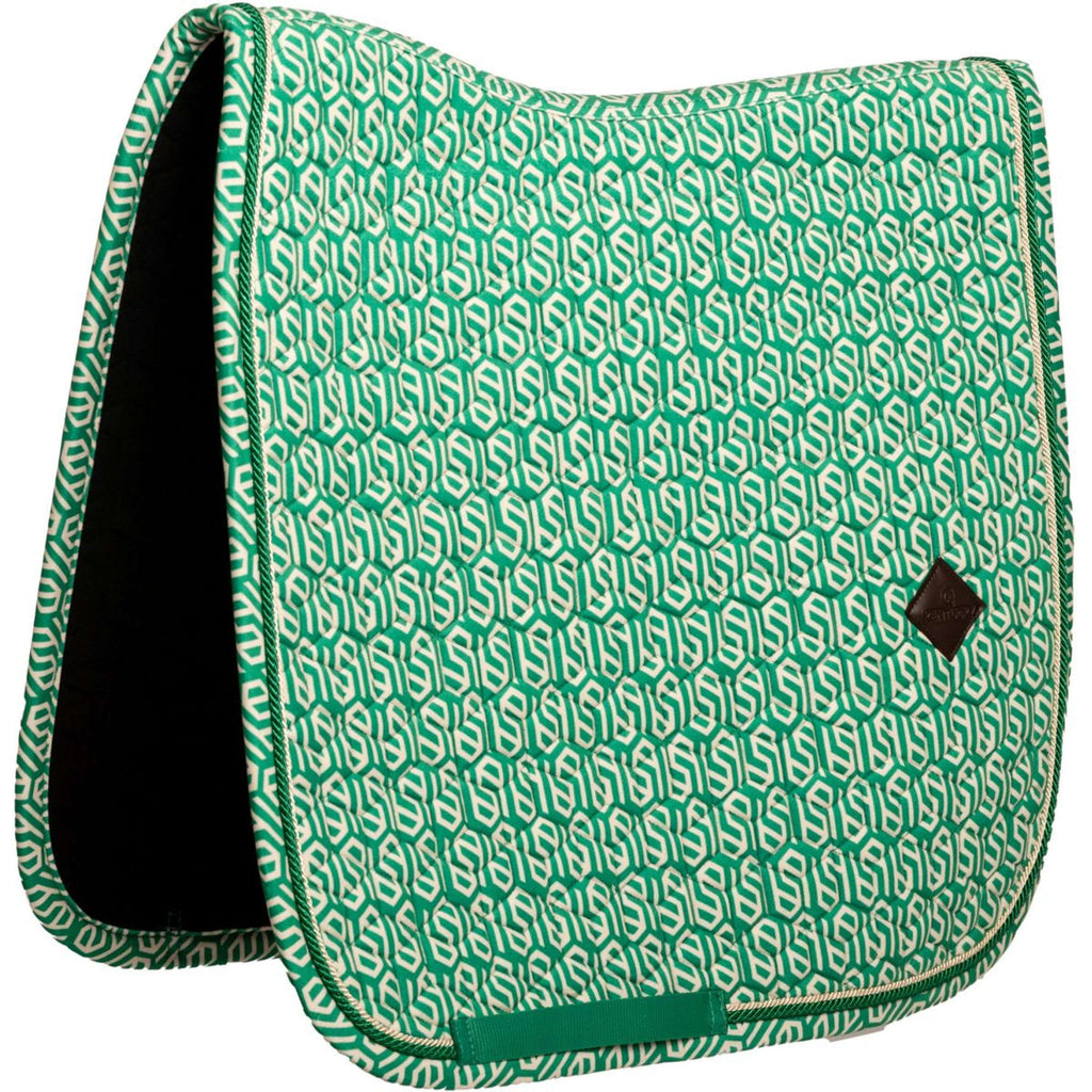 Kentucky Saddlepad Velvet Maze Cipher Dressage White/Green