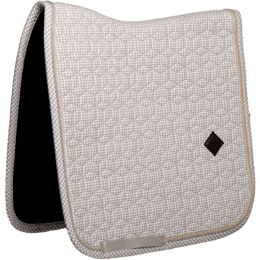 Kentucky Saddlepad Velvet Pied de Poule Dressage Grey/White