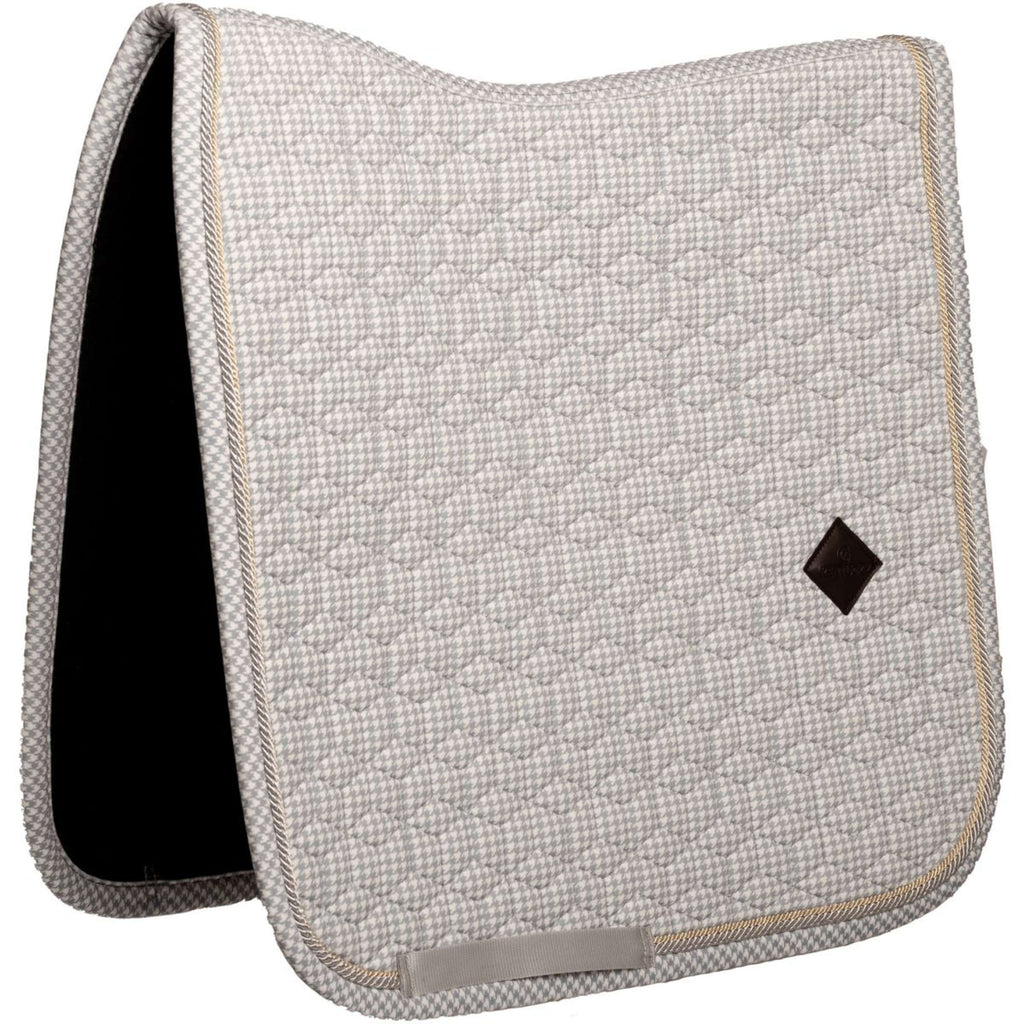 Kentucky Saddlepad Velvet Pied de Poule Dressage Grey/White
