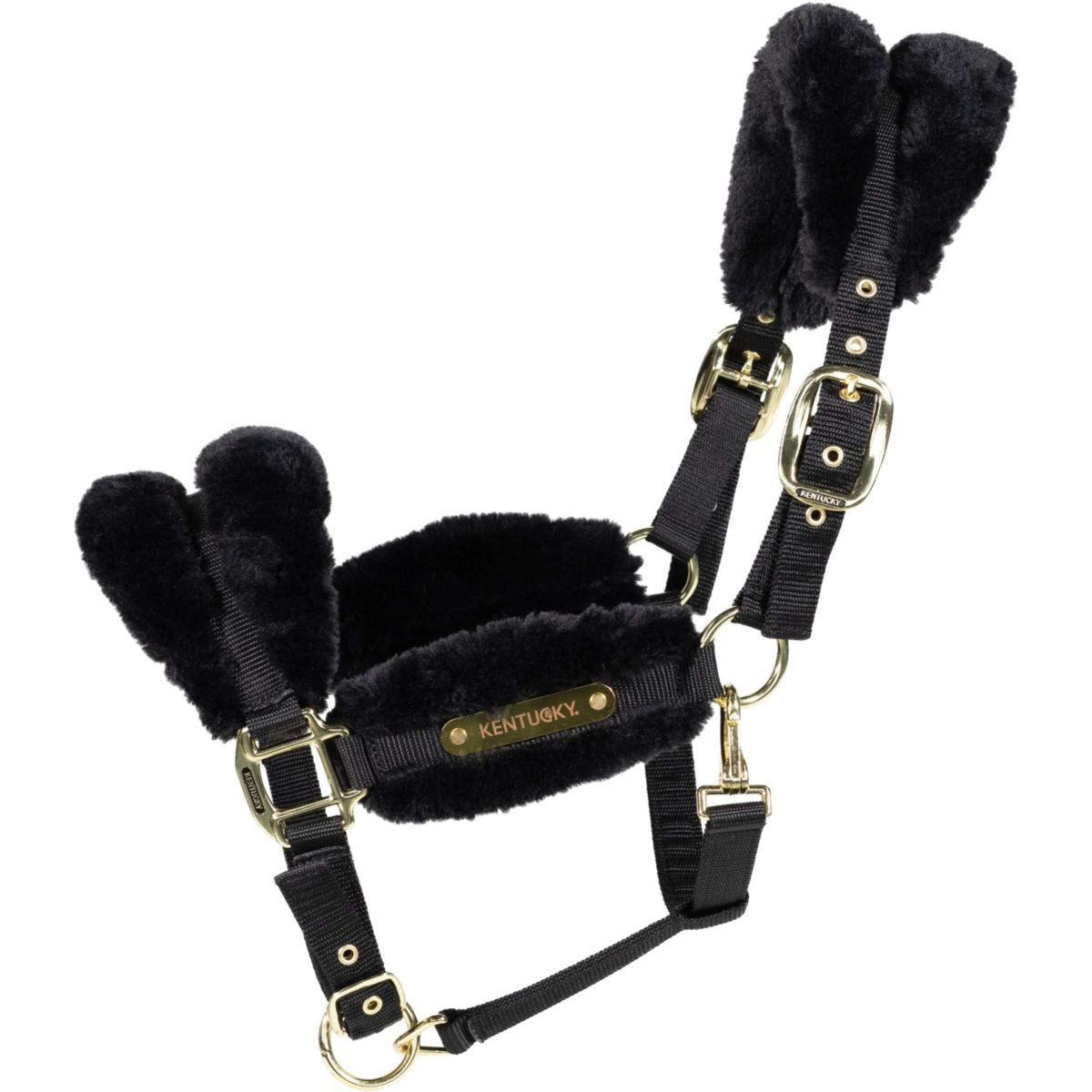 Kentucky Horsewear Halter Nylon Wool Soft Black