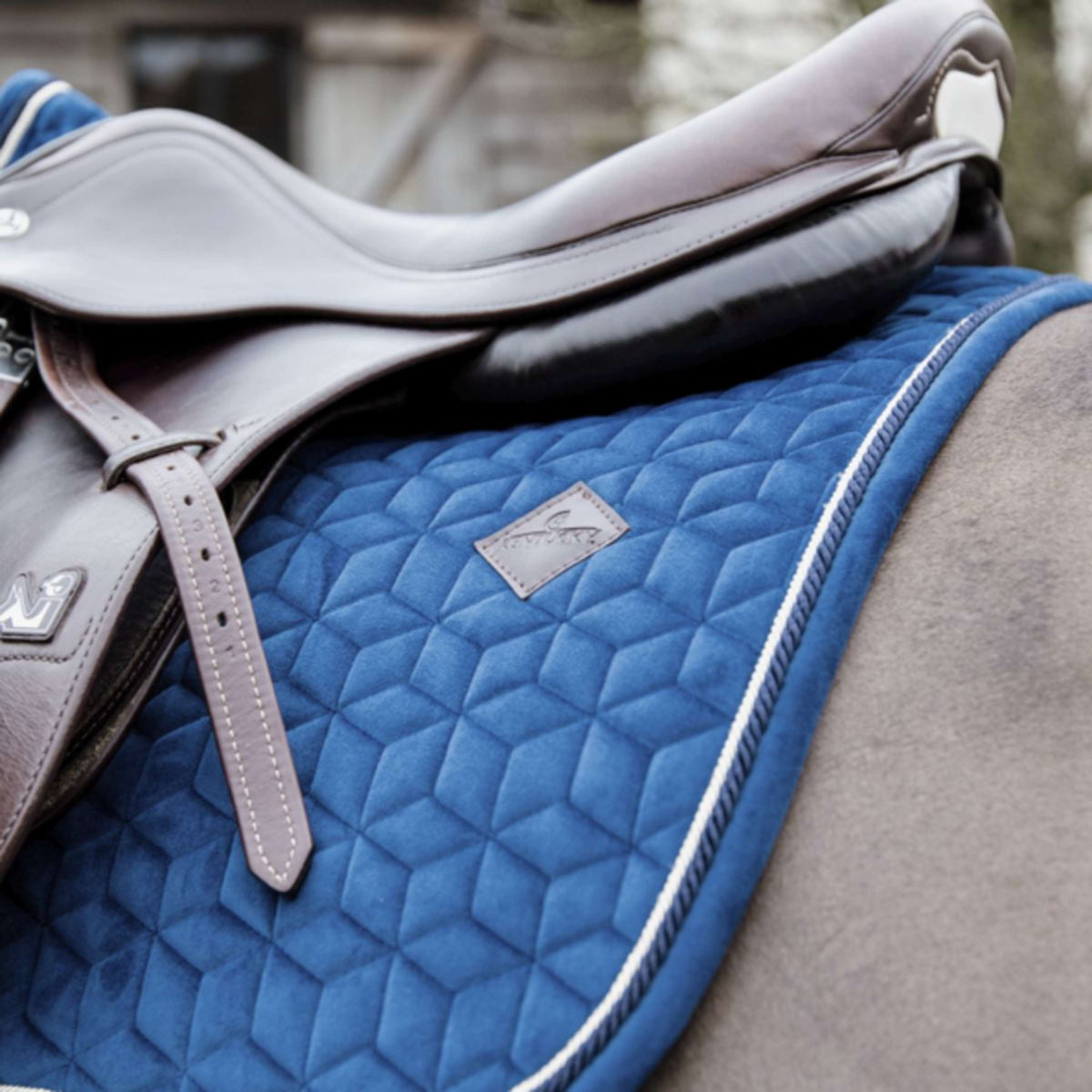 Kentucky Saddlepad Basic Velvet Jumping Navy