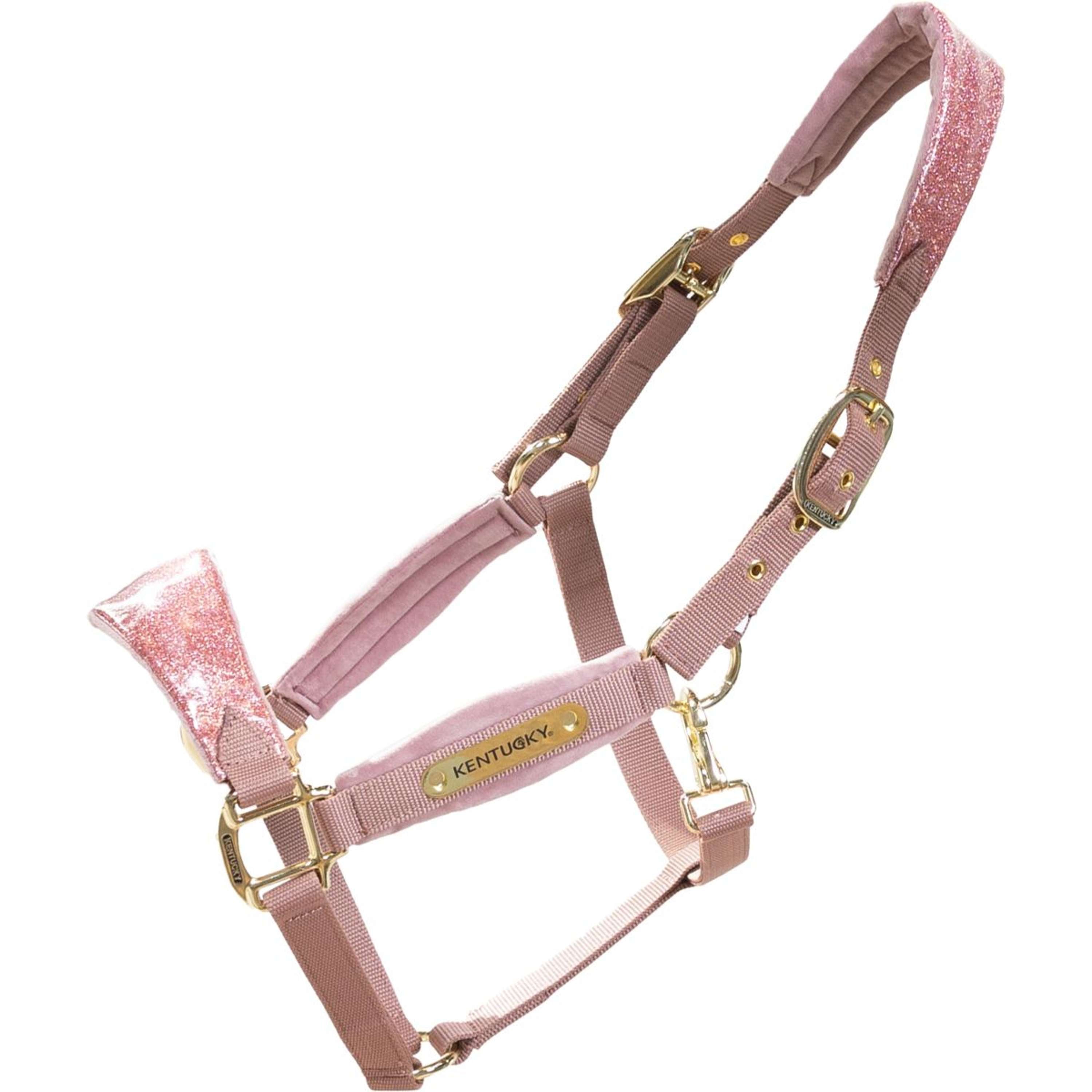 Kentucky Horsewear Halter Velvet Glitter Unicorn Old Rose