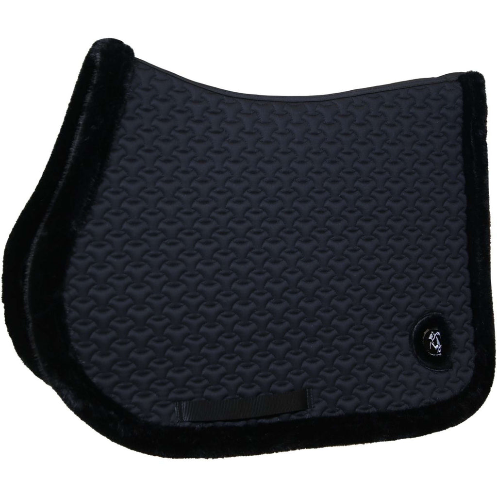 Kentucky Horsewear Saddlepad Fake Fur Onion Quilt Jumping Black