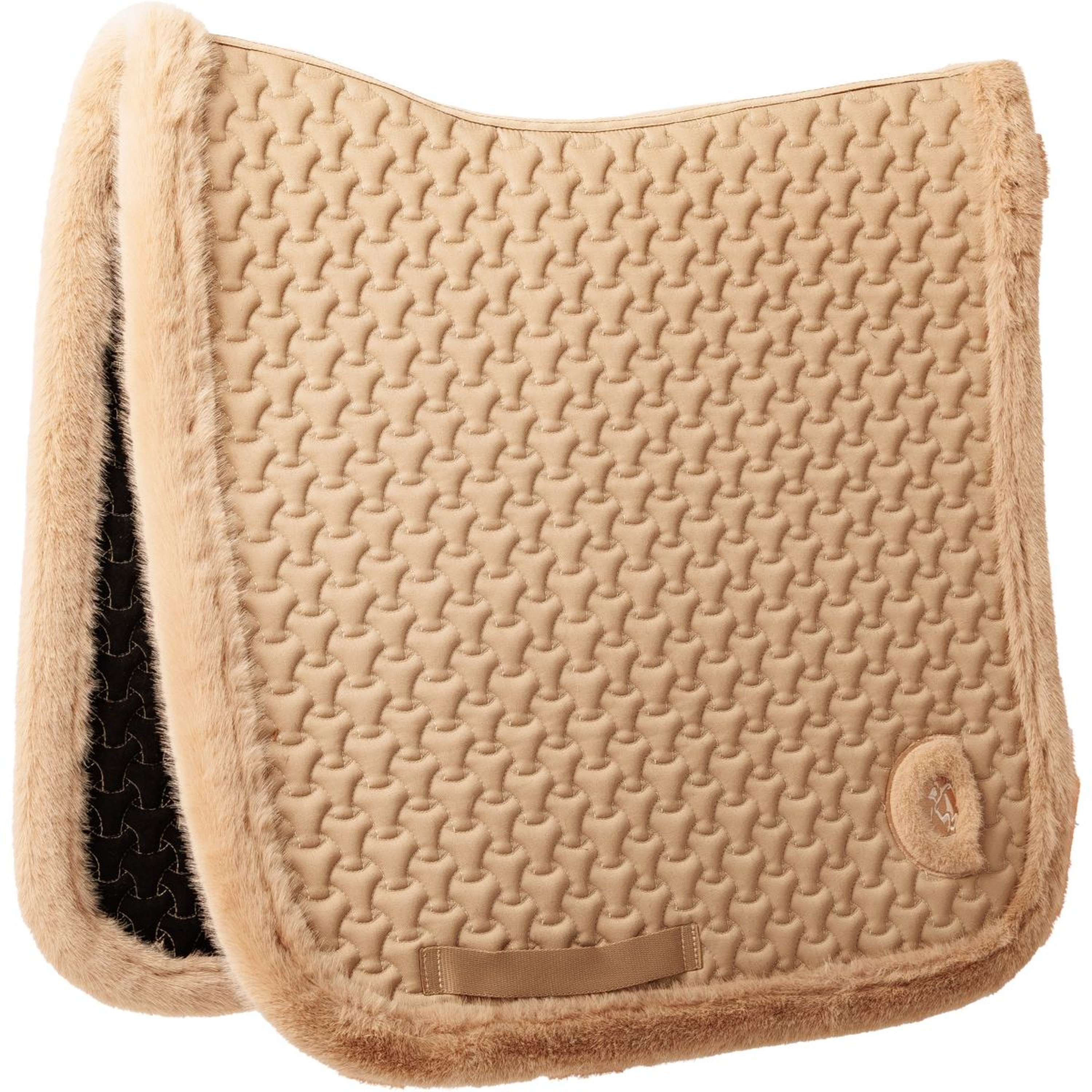 Kentucky Horsewear Saddlepad Fake Fur Onion Quilt Dressage Beige