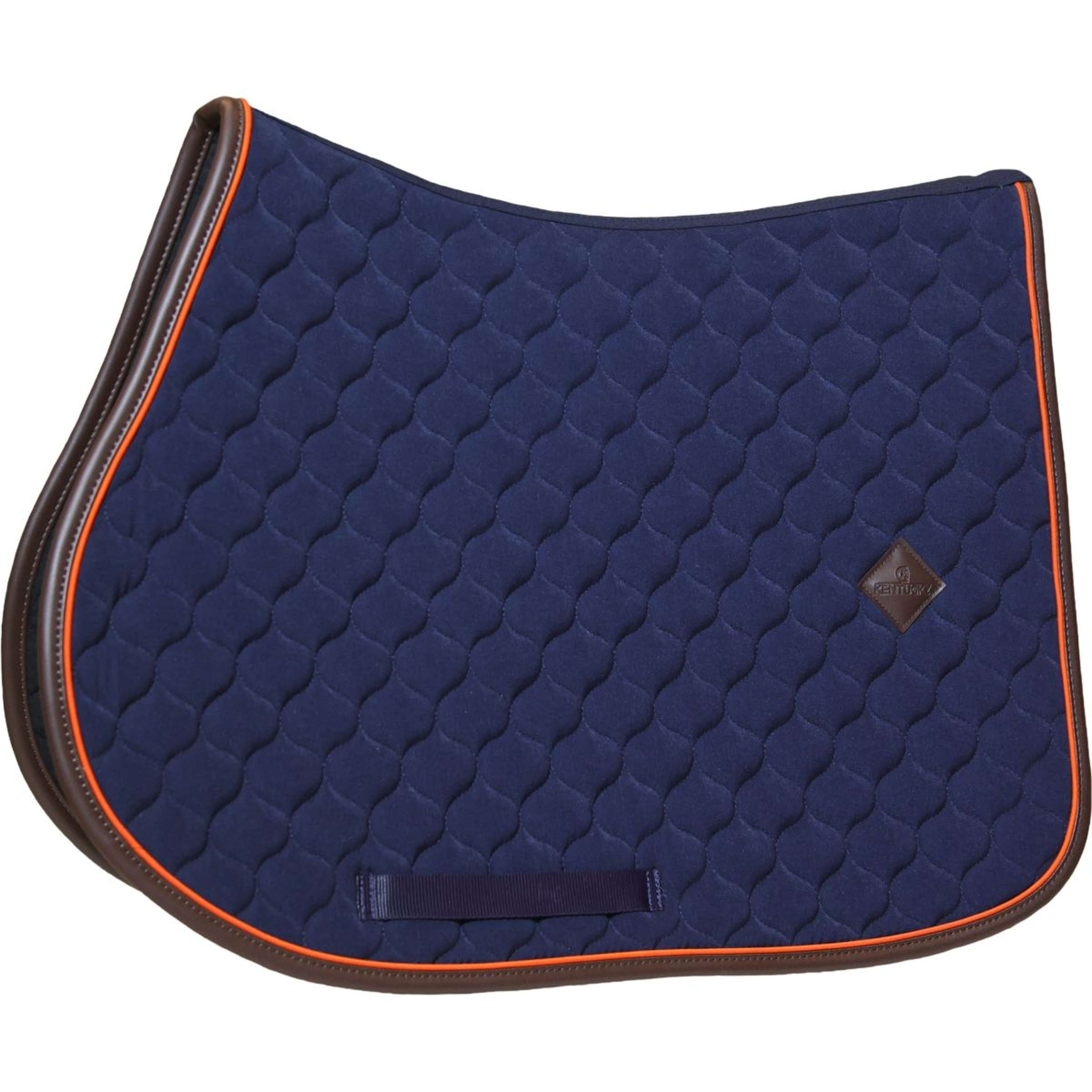 Kentucky Horsewear Saddlepad Onion Quilt Leather Neon Jumping Navy