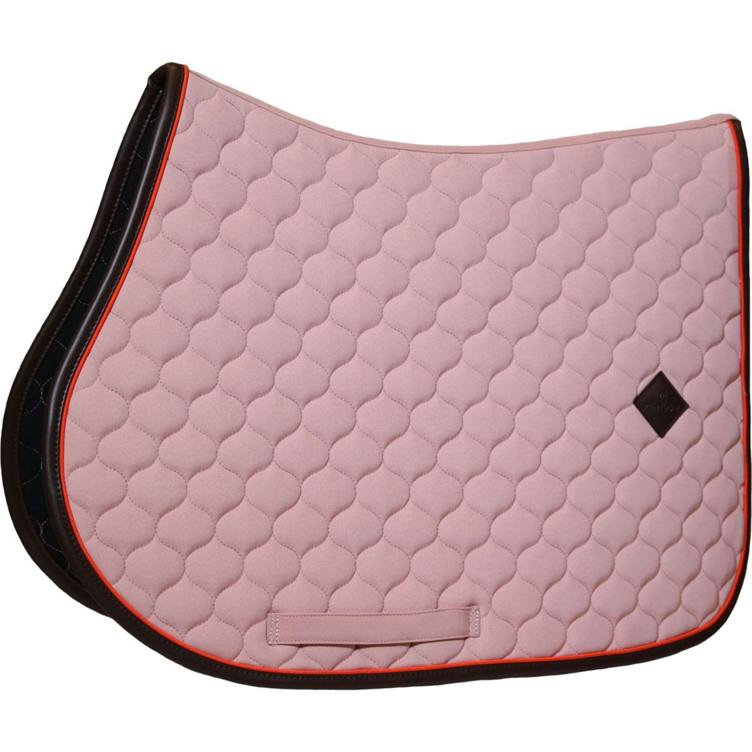Kentucky Horsewear Saddlepad Onion Quilt Leather Neon Jumping Old Rose