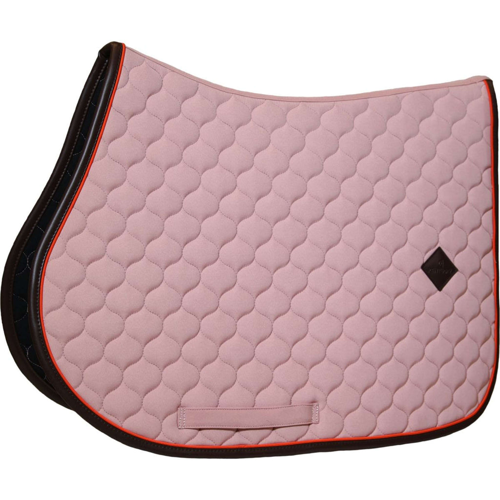 Kentucky Horsewear Saddlepad Onion Quilt Leather Neon Jumping Old Rose