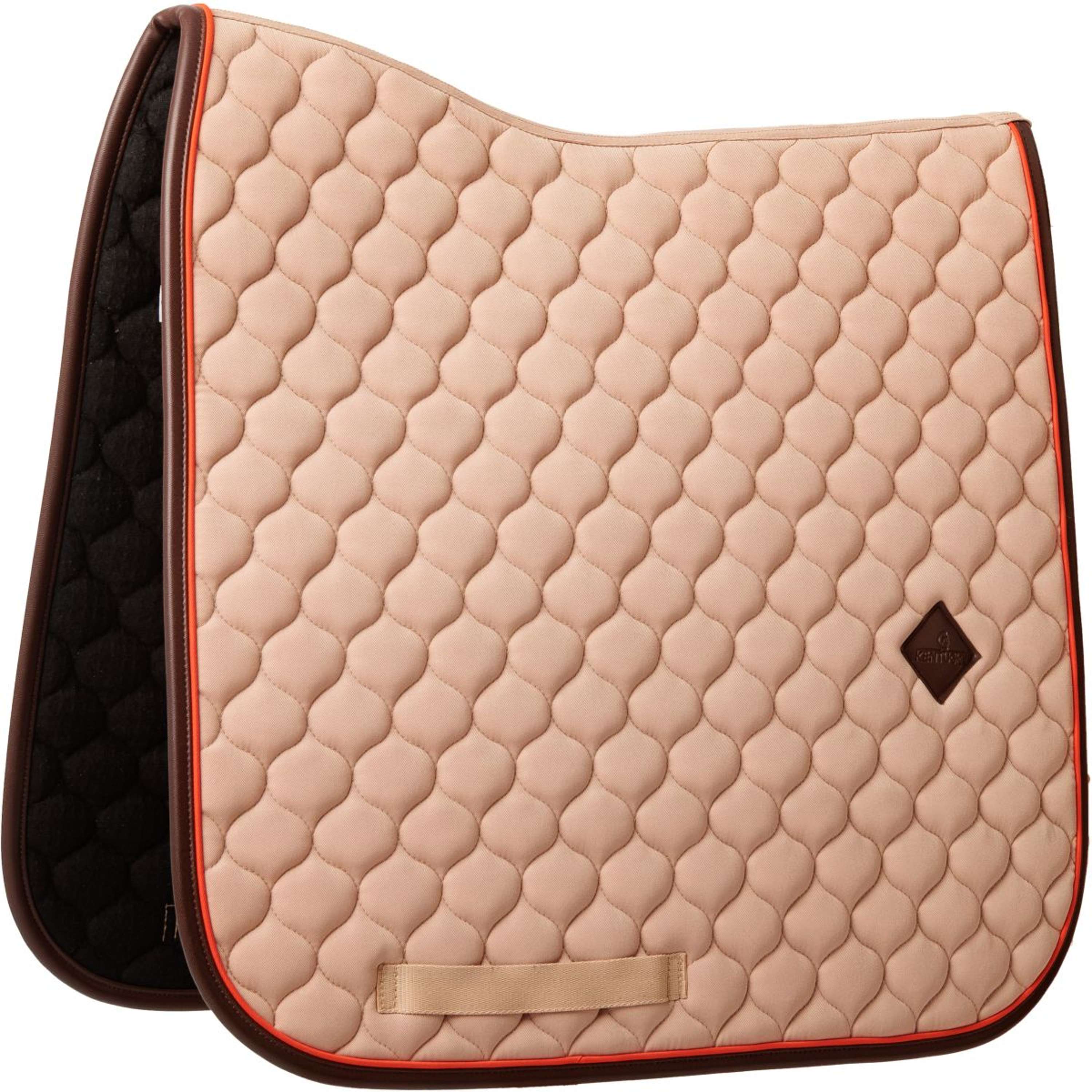 Kentucky Horsewear Saddlepad Onion Quilt Leather Neon Dressage Beige