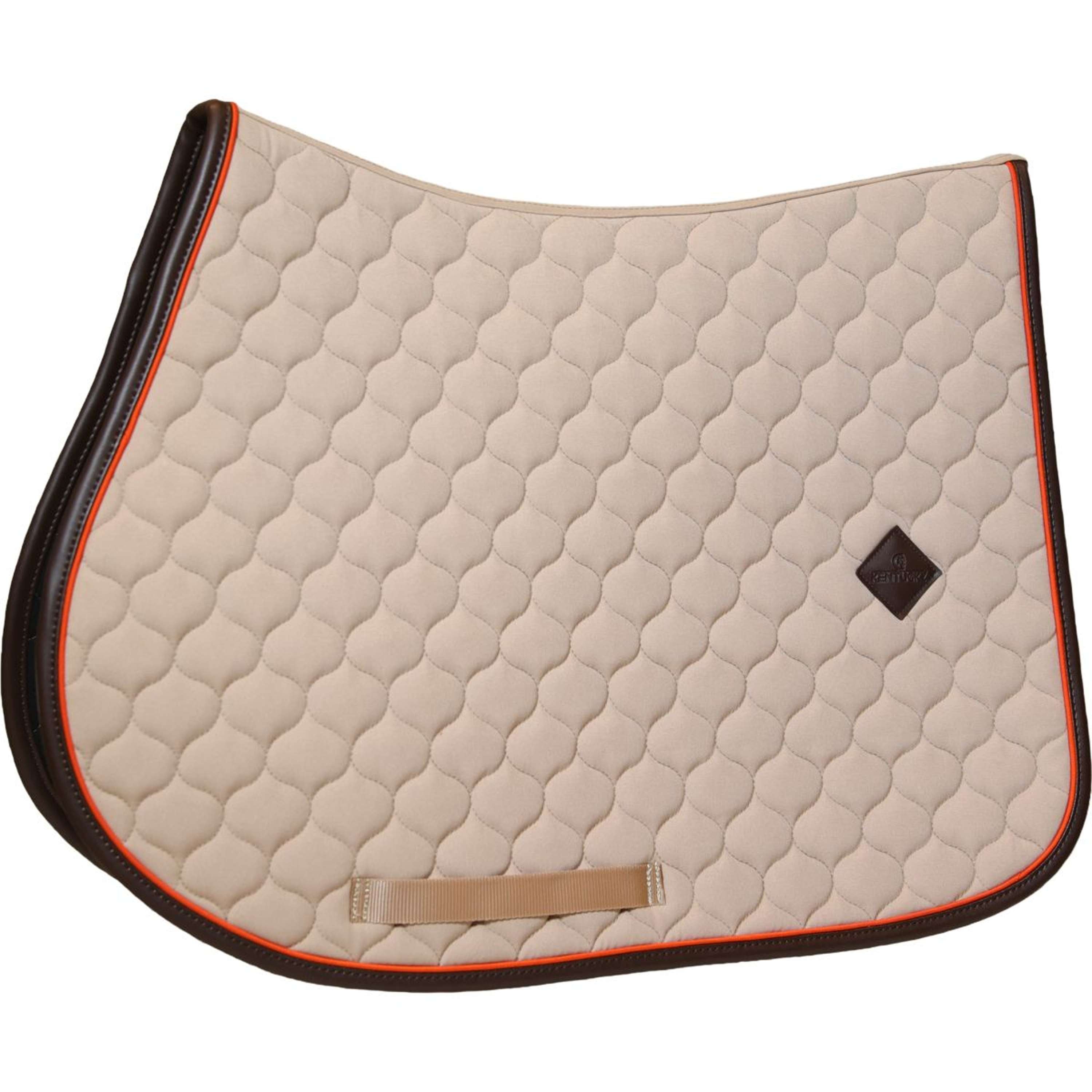 Kentucky Horsewear Saddlepad Onion Quilt Leather Neon Jumping Beige