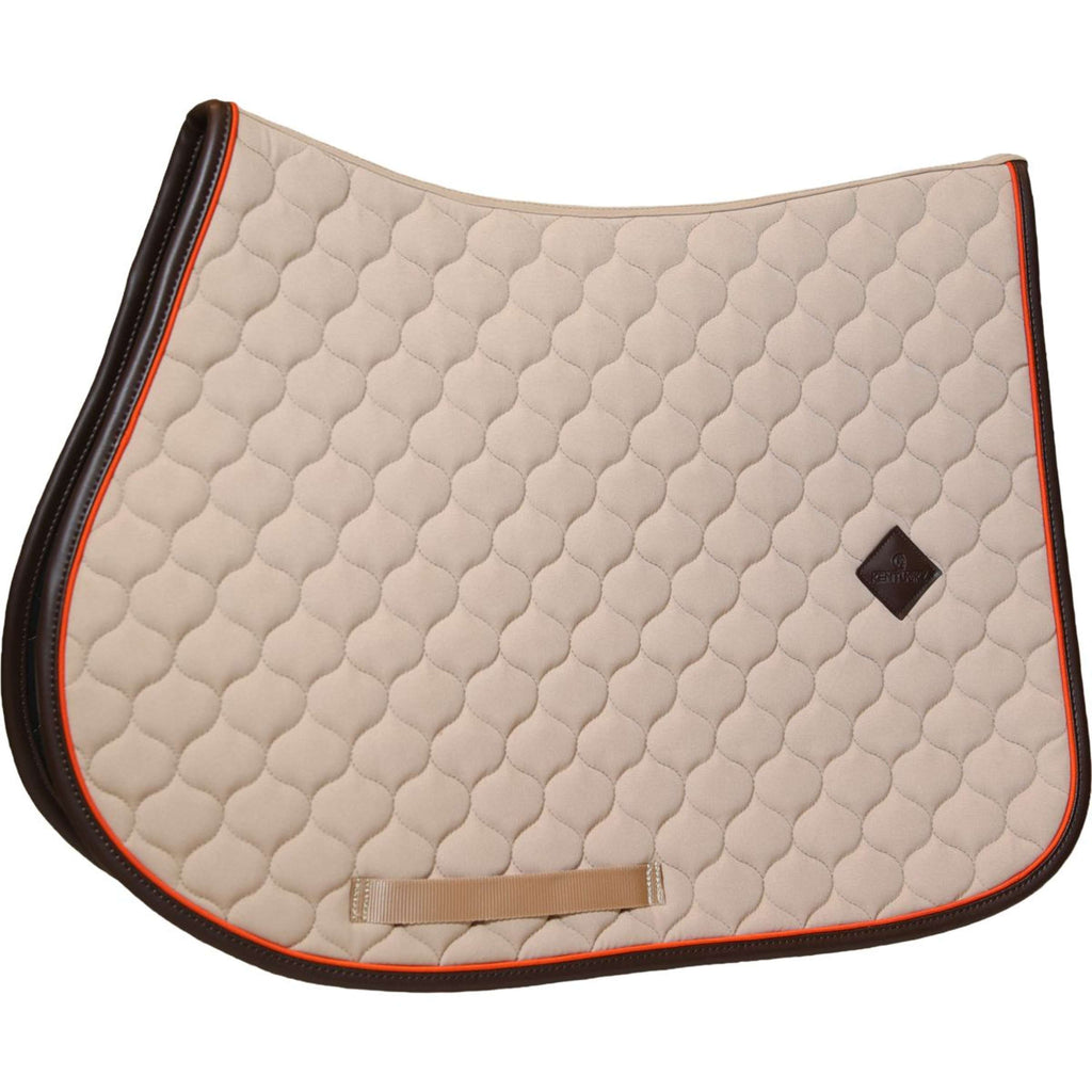 Kentucky Horsewear Saddlepad Onion Quilt Leather Neon Jumping Beige
