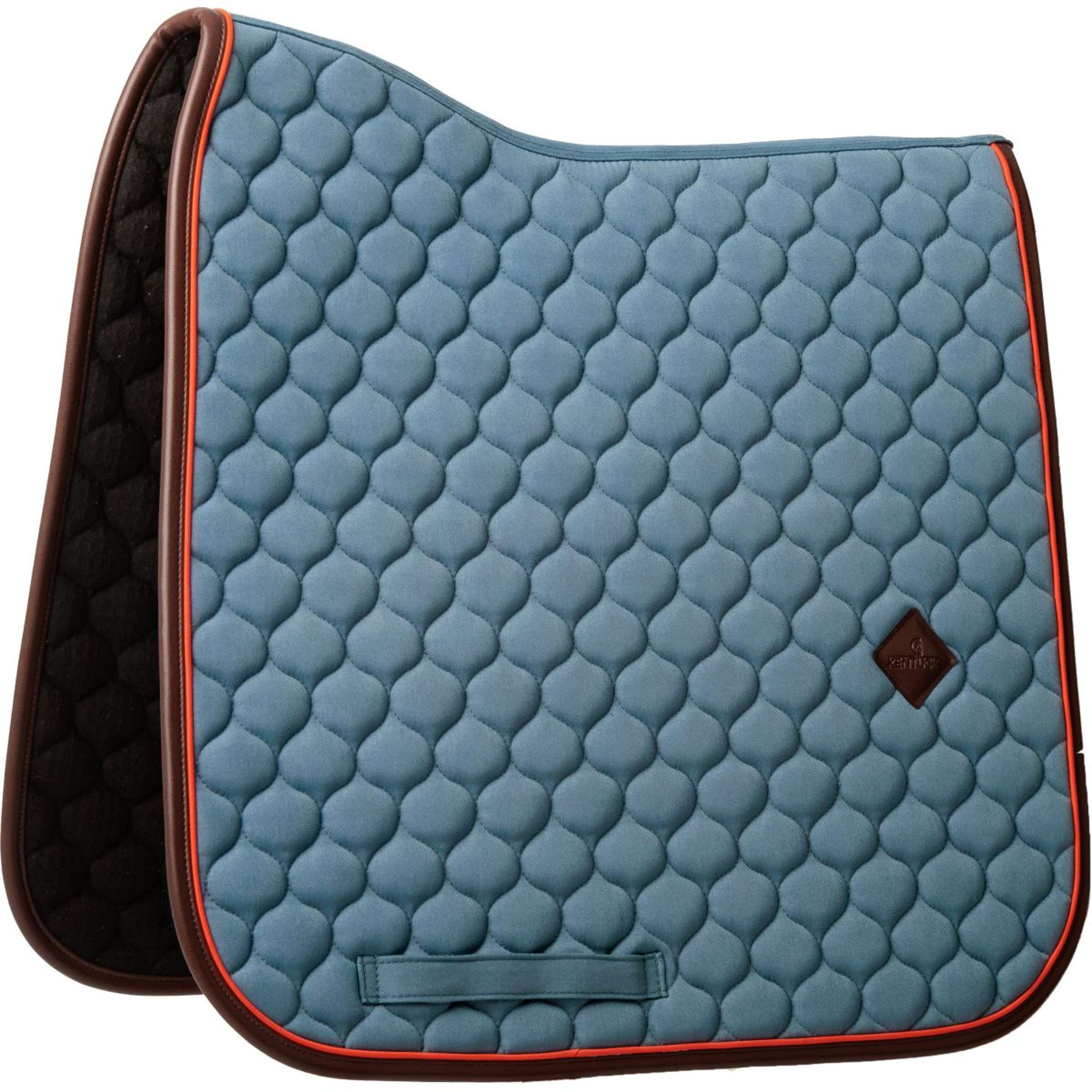 Kentucky Horsewear Saddlepad Onion Quilt Leather Neon Dressage Blue