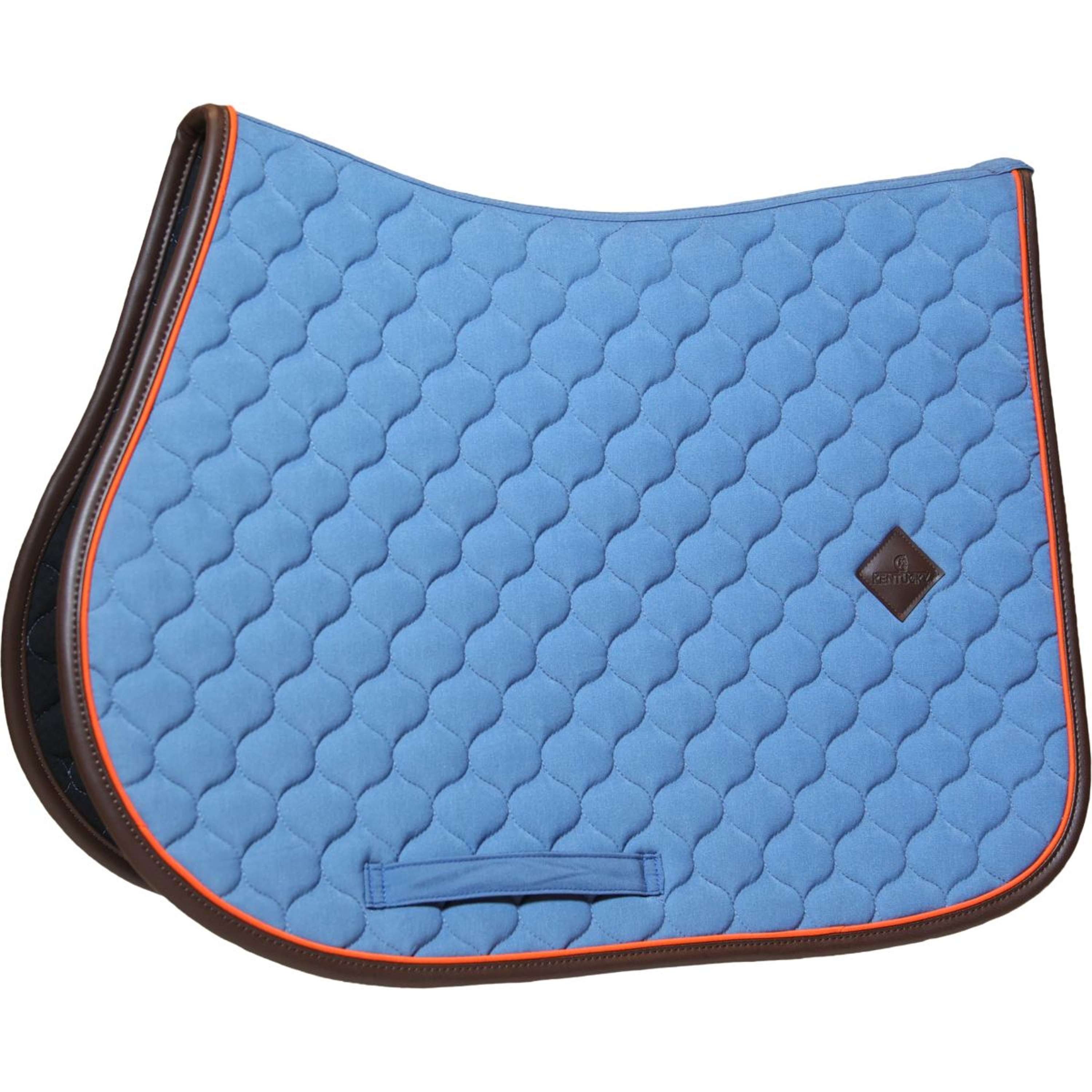 Kentucky Horsewear Saddlepad Onion Quilt Leather Neon Jumping Blue