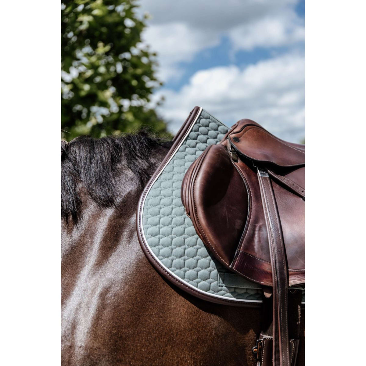 Kentucky Saddlepad Jumping Classic Leather Dusty Green