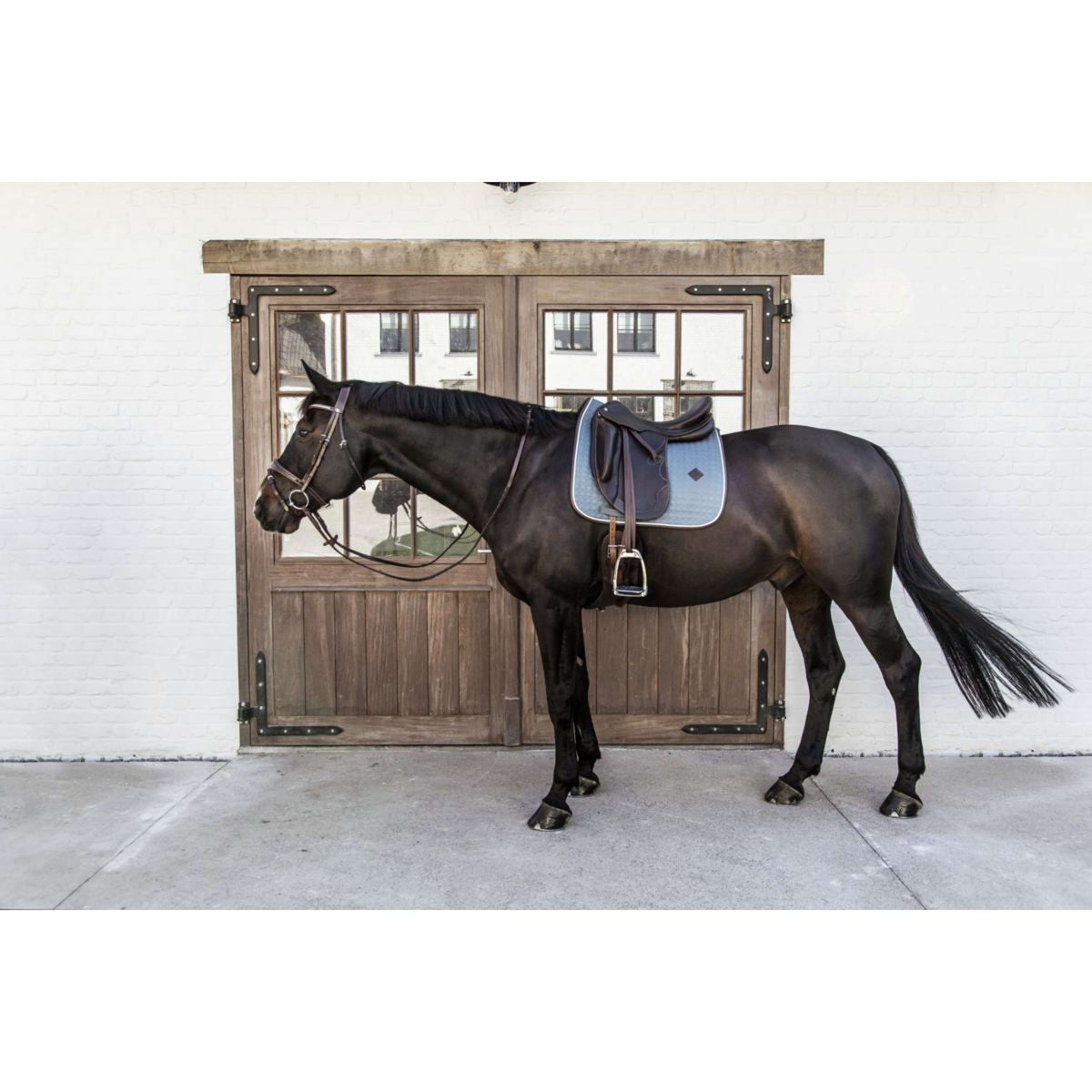 Kentucky Dressage Saddle Pad Classic Leather Dusty Blue