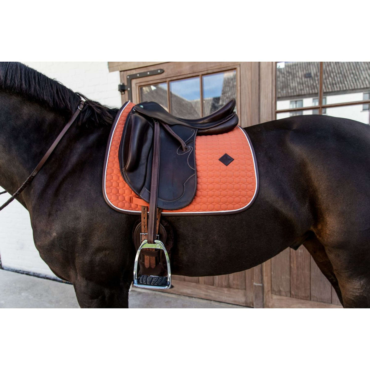 Kentucky Dressage Saddle Pad Classic Leather Orange