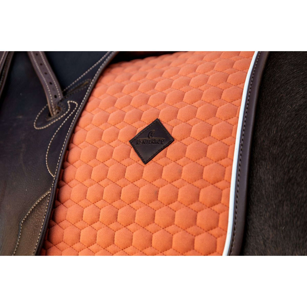 Kentucky Dressage Saddle Pad Classic Leather Orange