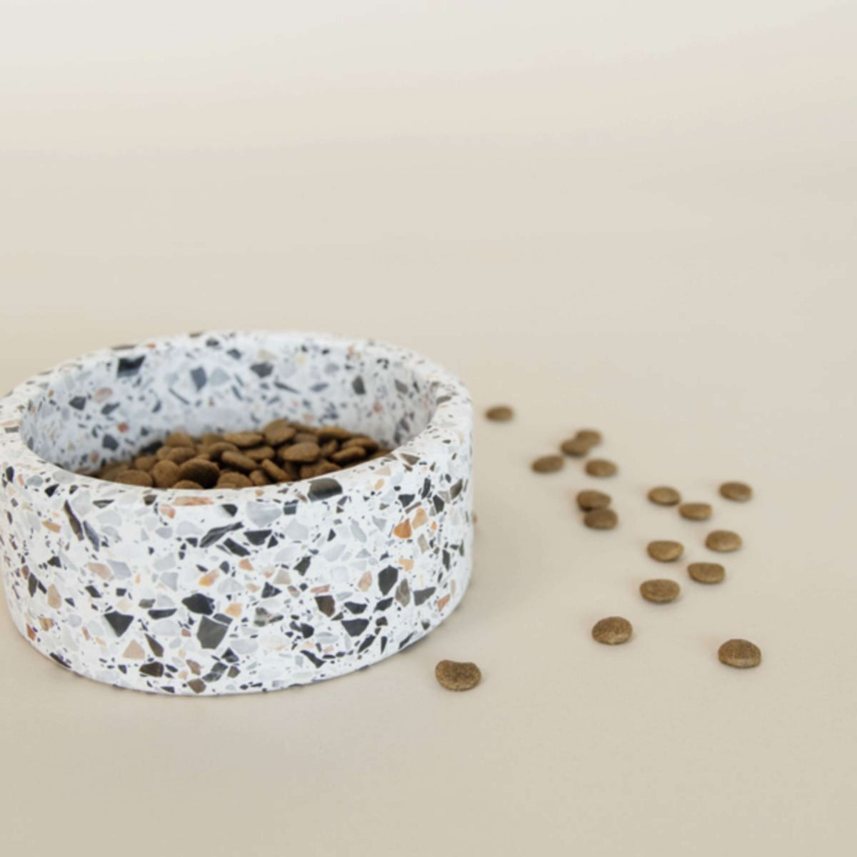 Kentucky Dog Food Bowl Terrazzo Stone White