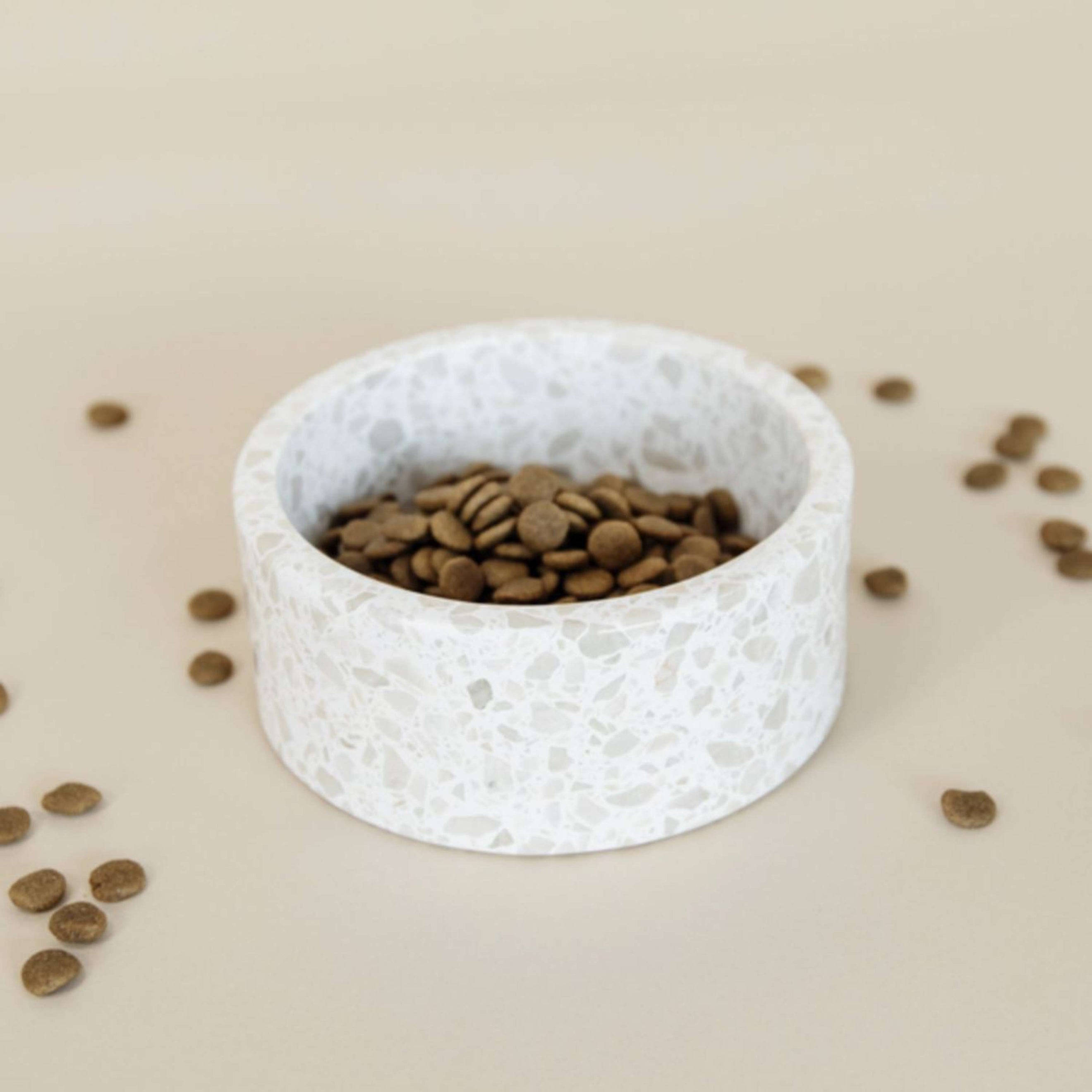 Kentucky Dog Food Bowl Terrazzo Stone Beige