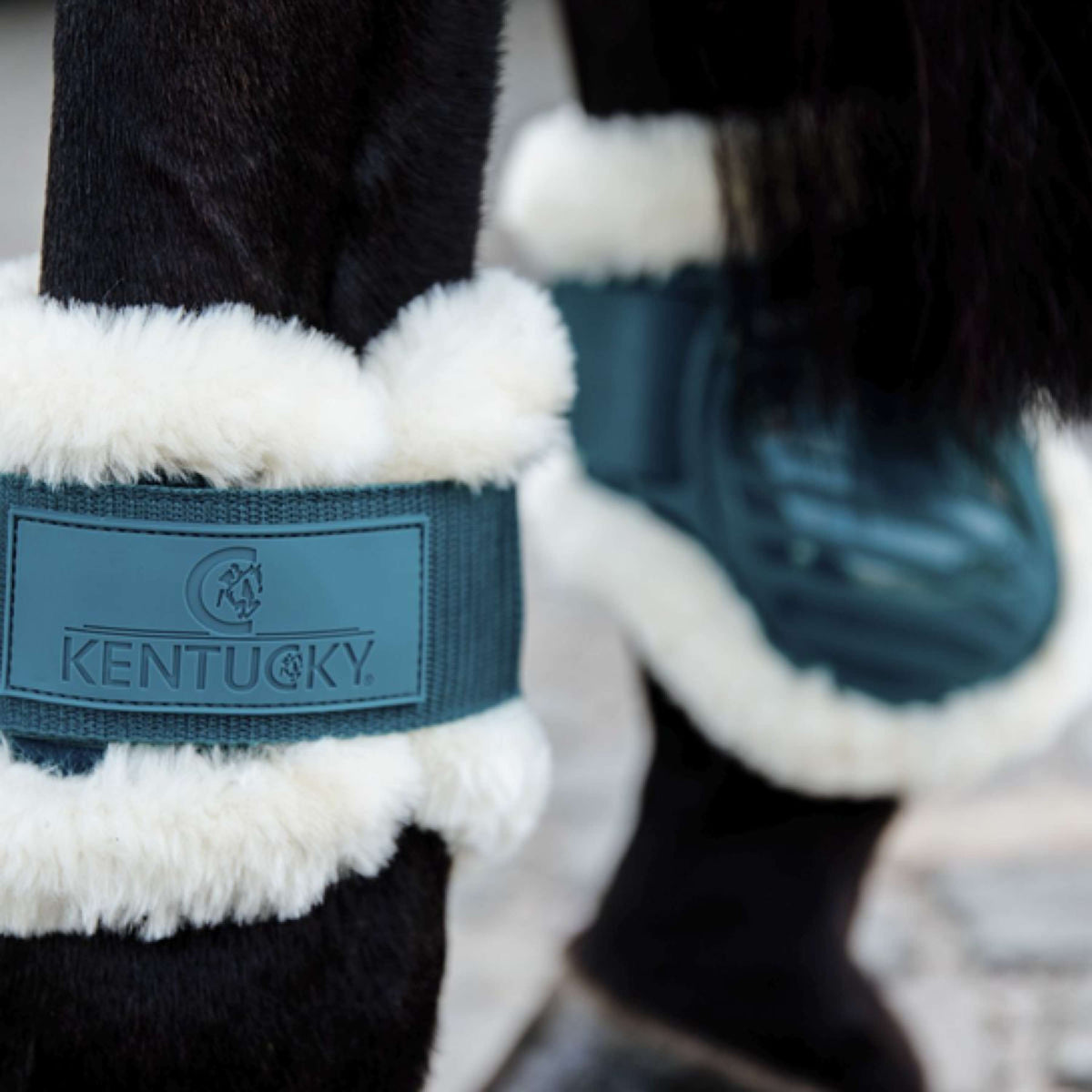 Kentucky Fetlock Boots Young Horse Vegan Sheepskin Emerald