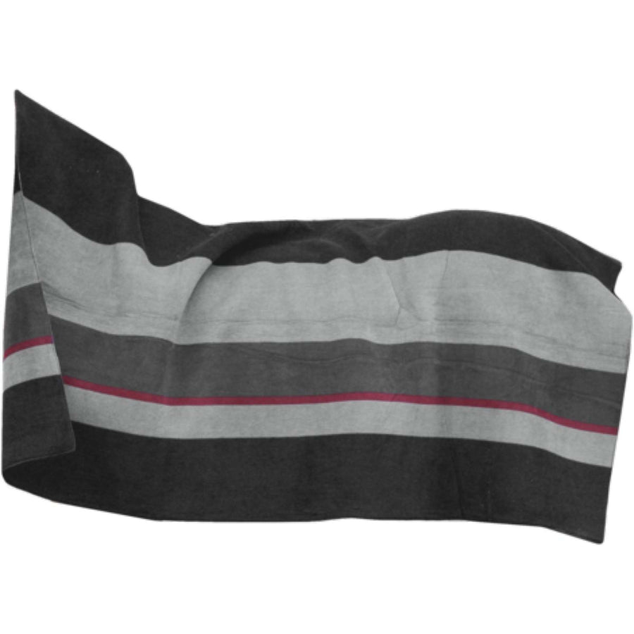 Kentucky Fleece Rug Heavy Square Stripes Black/Grey
