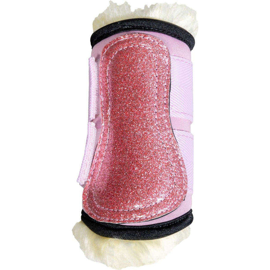 Kentucky Horsewear Leg Protectors Sheepskin Glitter Unicorn Old Rose
