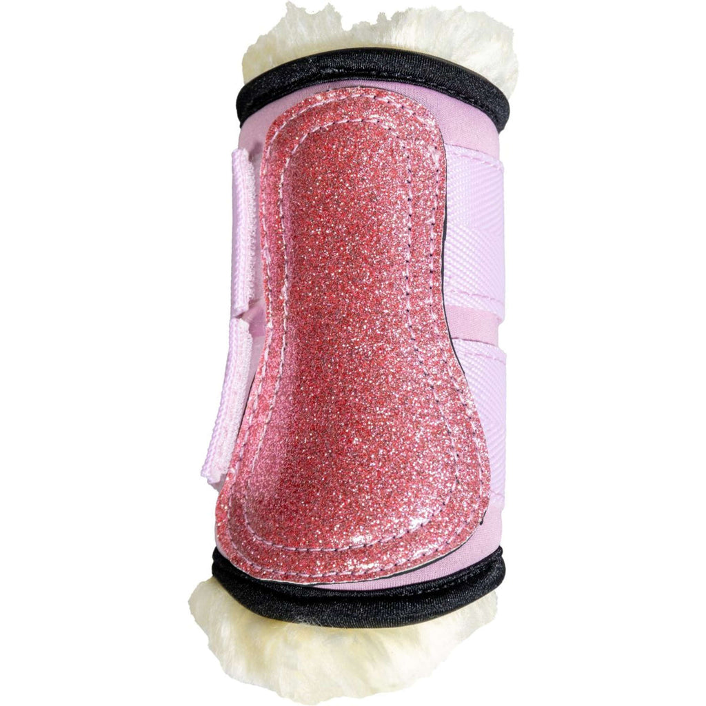 Kentucky Horsewear Leg Protectors Sheepskin Glitter Unicorn Old Rose