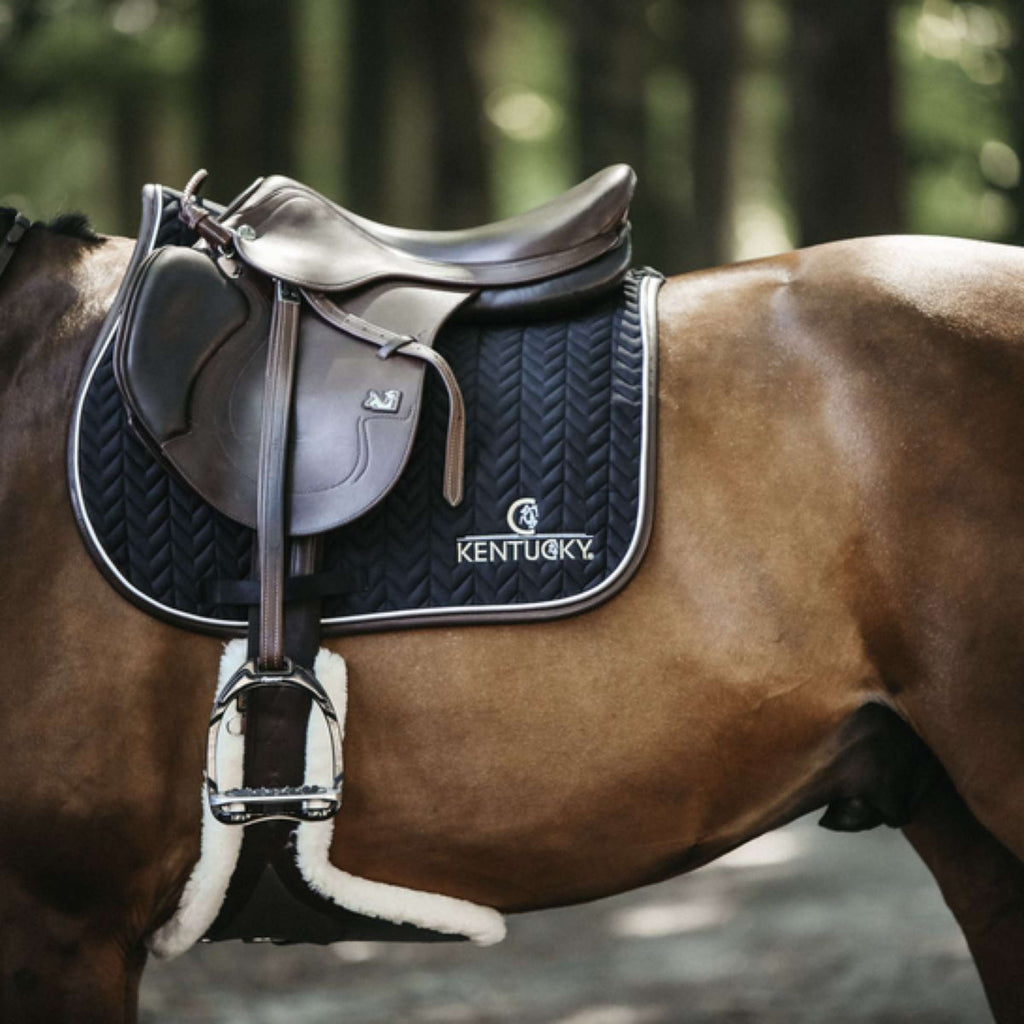Kentucky Saddlepad Jumping Fishbone Leather Black