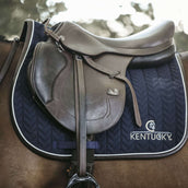 Kentucky Saddlepad Jumping Fishbone Leather Navy