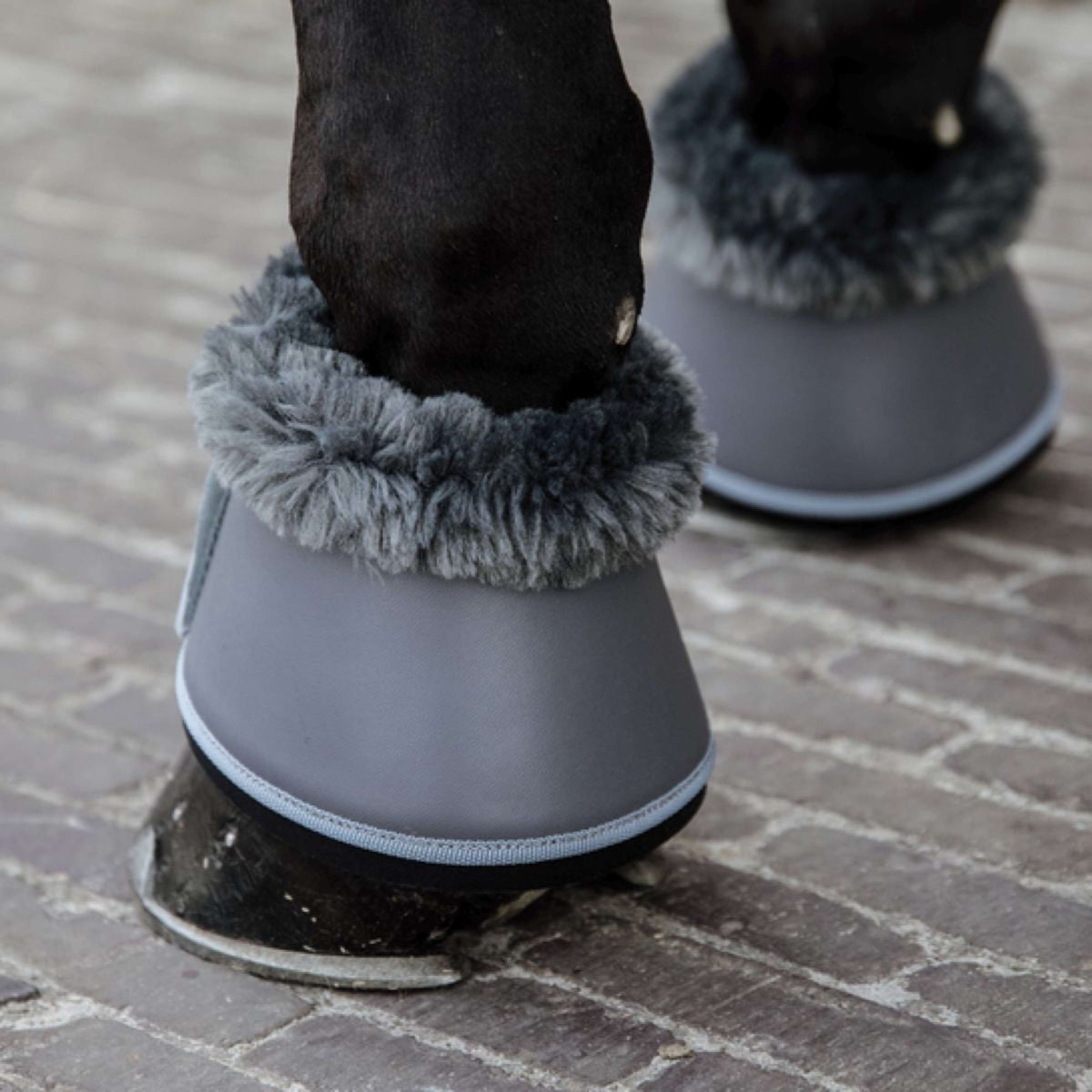 Kentucky Horsewear Bell Boots Sheepskin Leather Grey/Grey