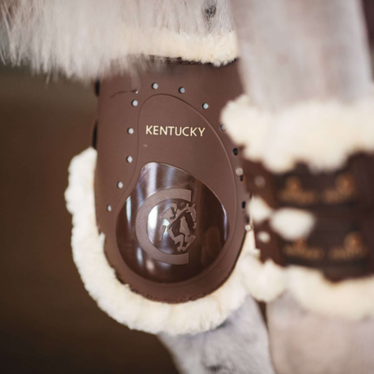 Kentucky Horsewear Fetlock Boots Sheepskin Elastic Brown