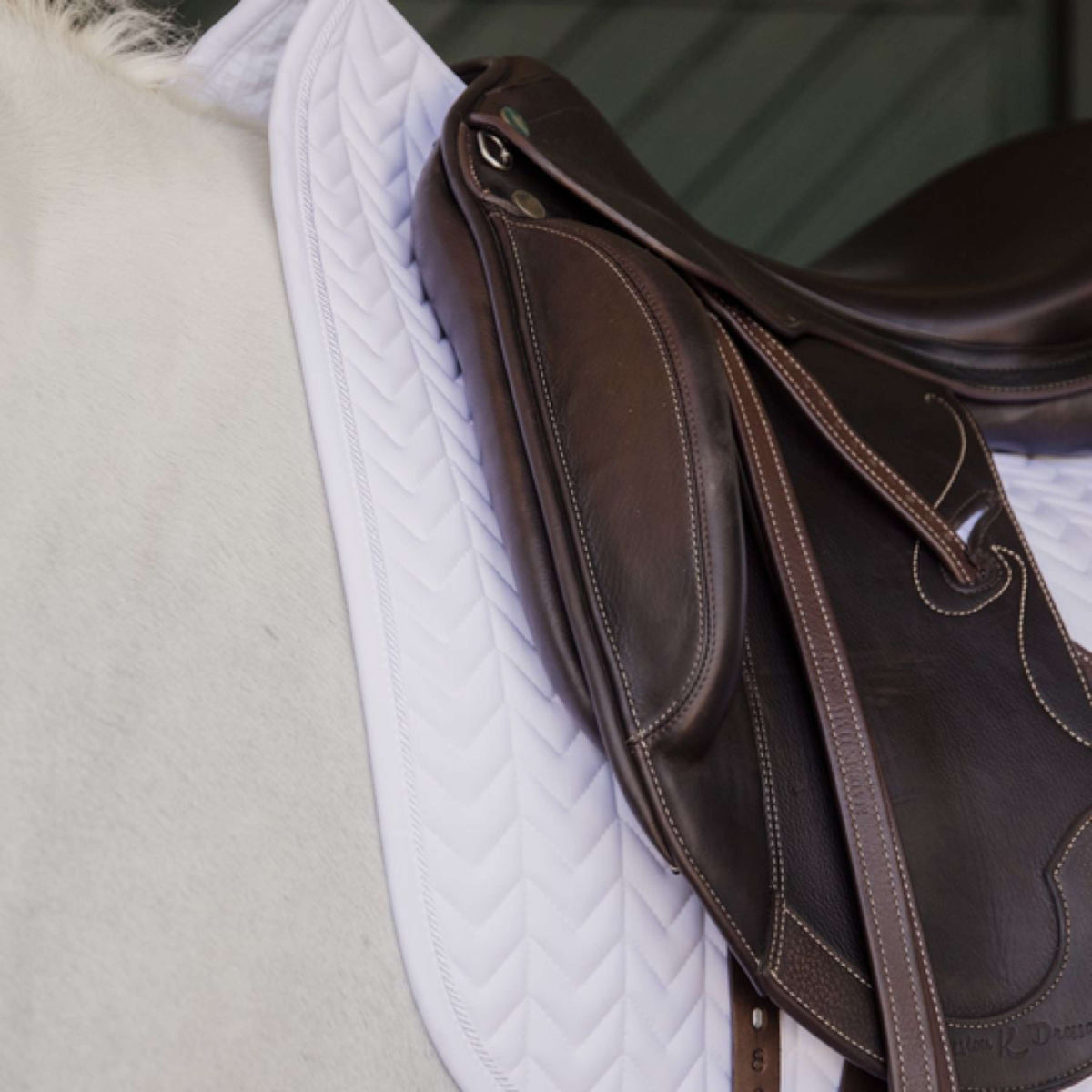 Kentucky Horsewear Saddlepad Fishbone Dressage White