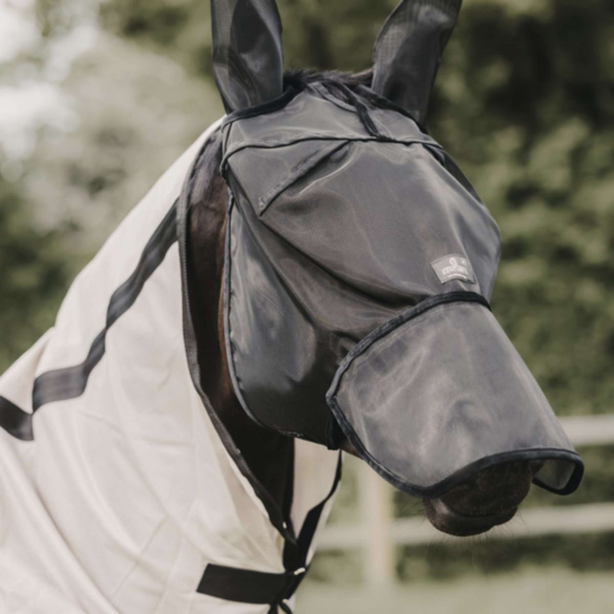 Kentucky Fly Mask Classic with Ears and Nose Black