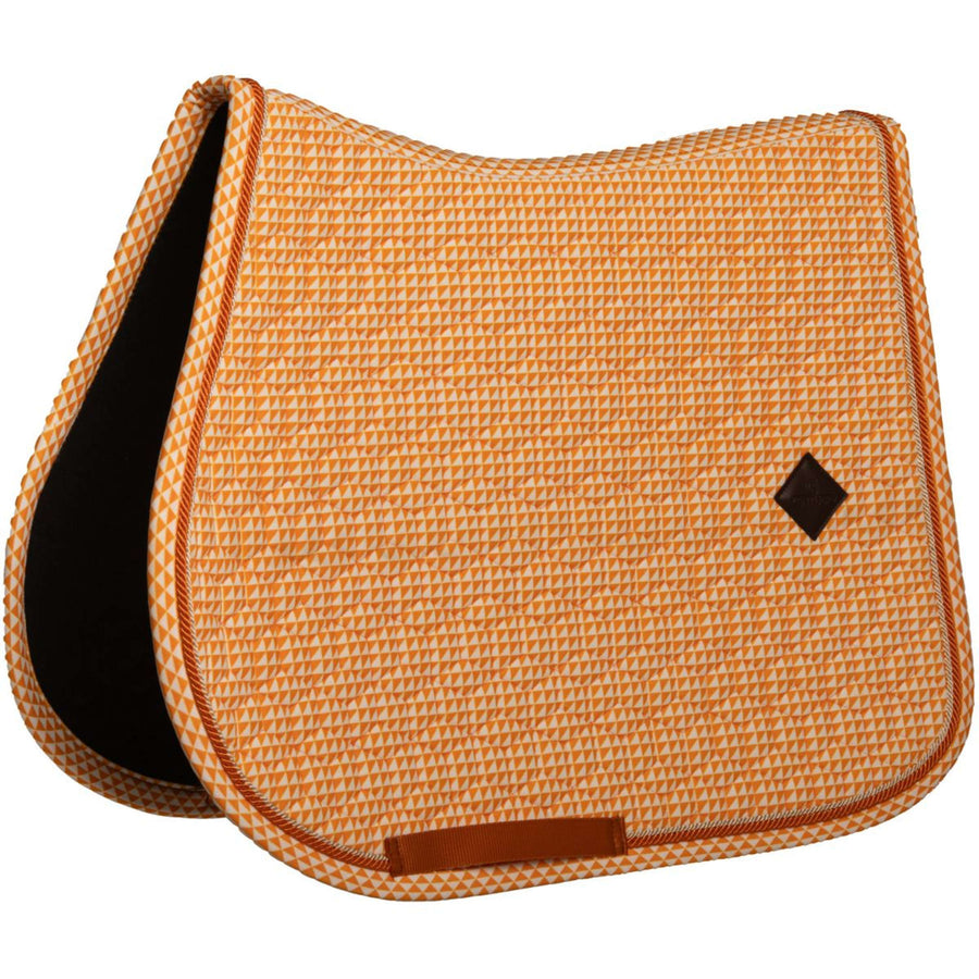Kentucky Saddlepad Velvet Flags Jumping Orange