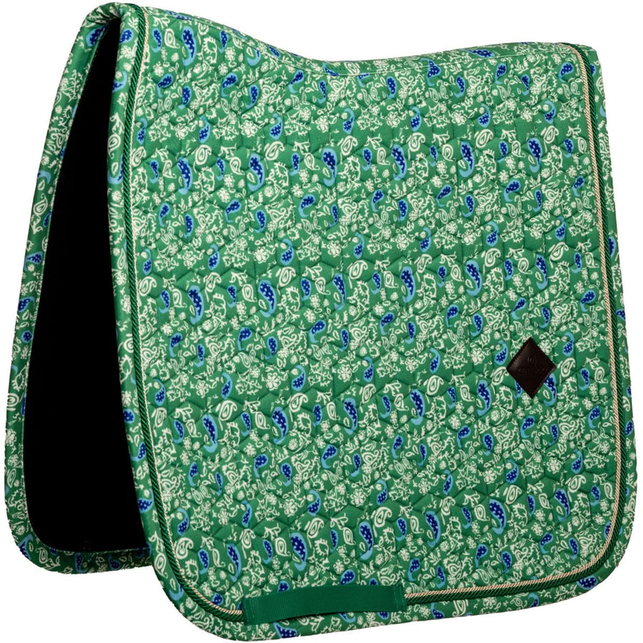 Kentucky Saddlepad Velvet Paisley Garden Dressage green/navy