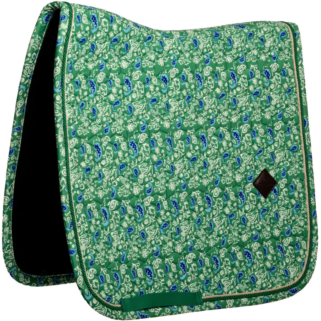 Kentucky Saddlepad Velvet Paisley Garden Dressage green/navy