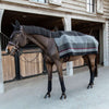 Kentucky Fleece Rug Heavy Square Stripes Black/Grey