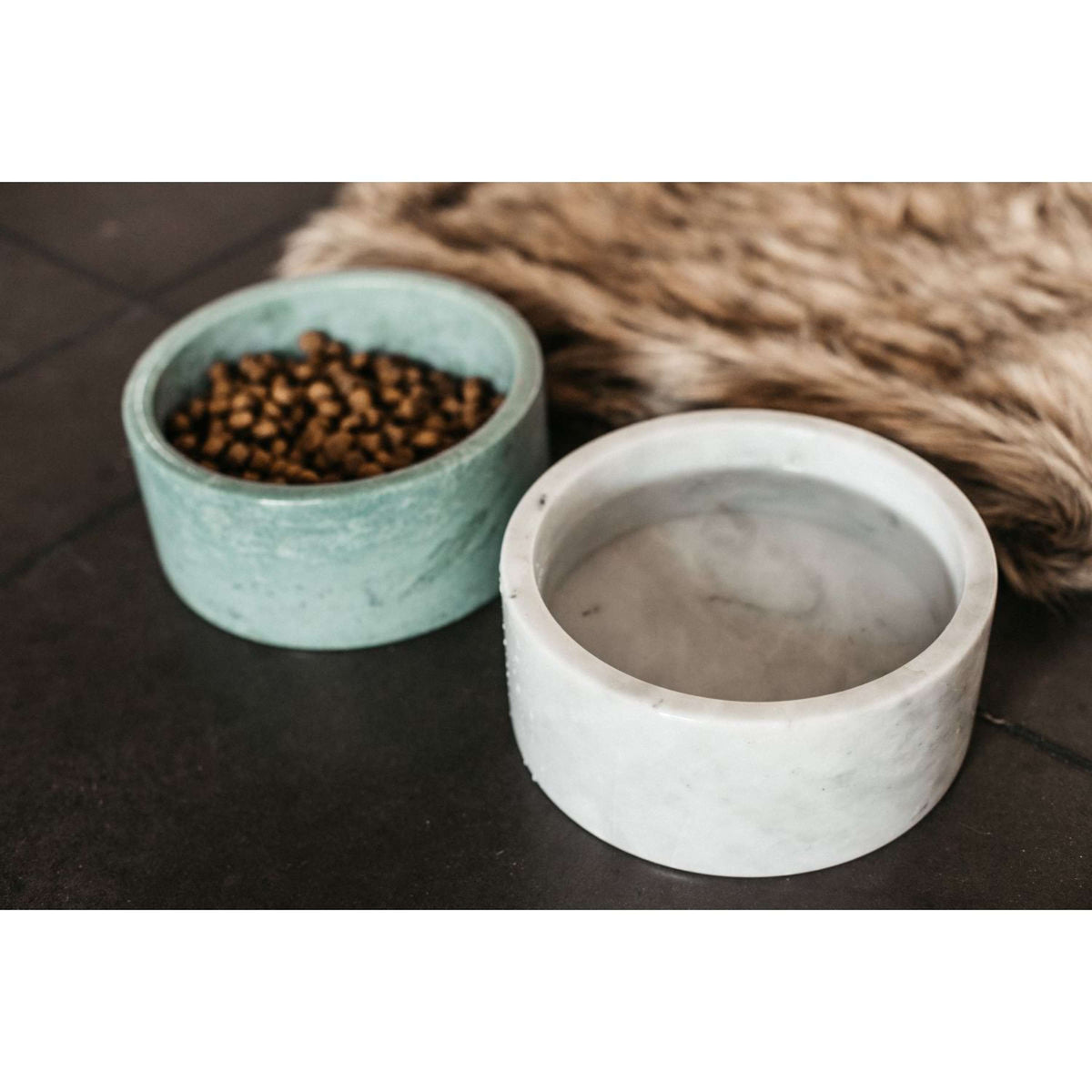 Kentucky Dog Bowl Marble White